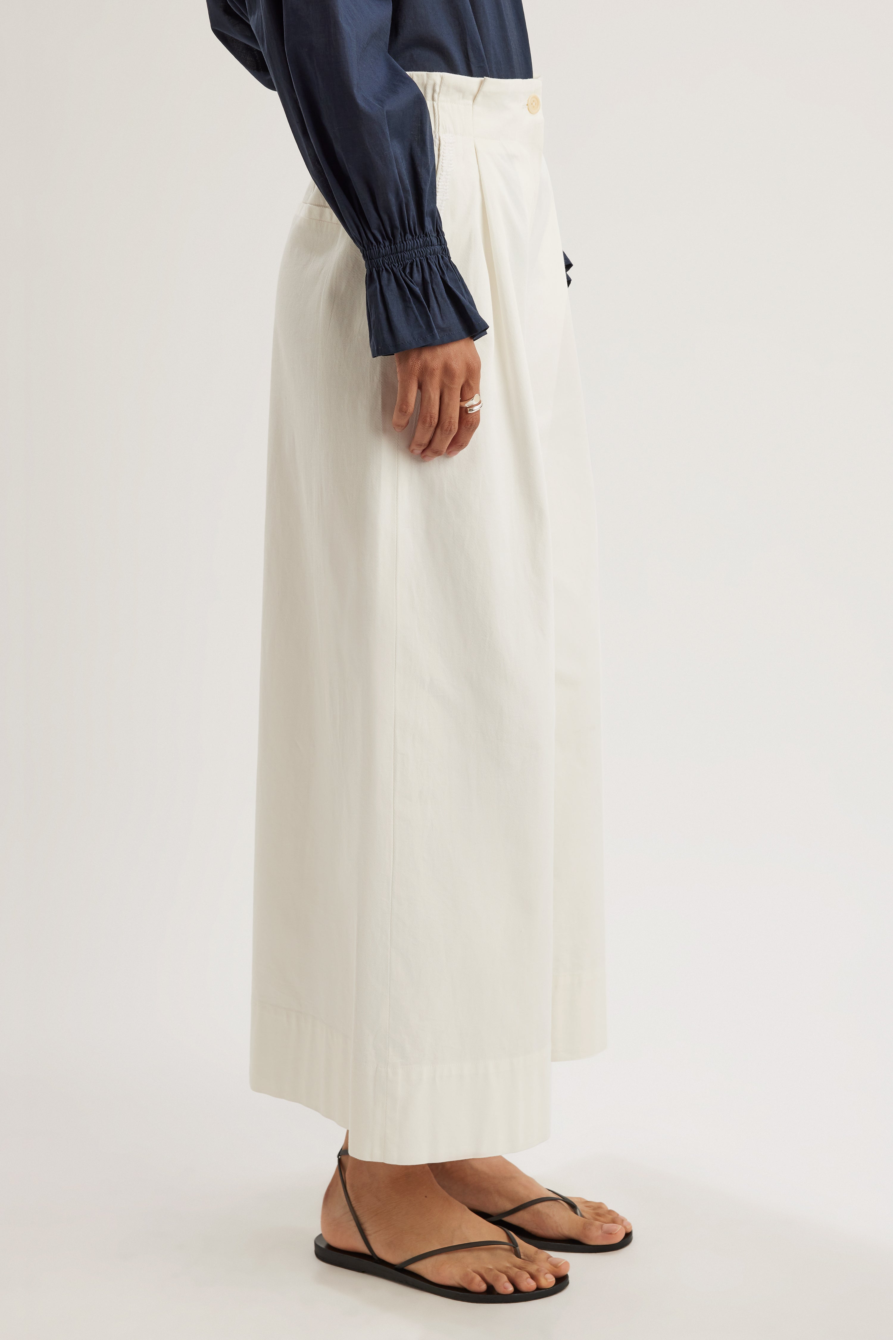 Sargent Emb Pant in Ivory
