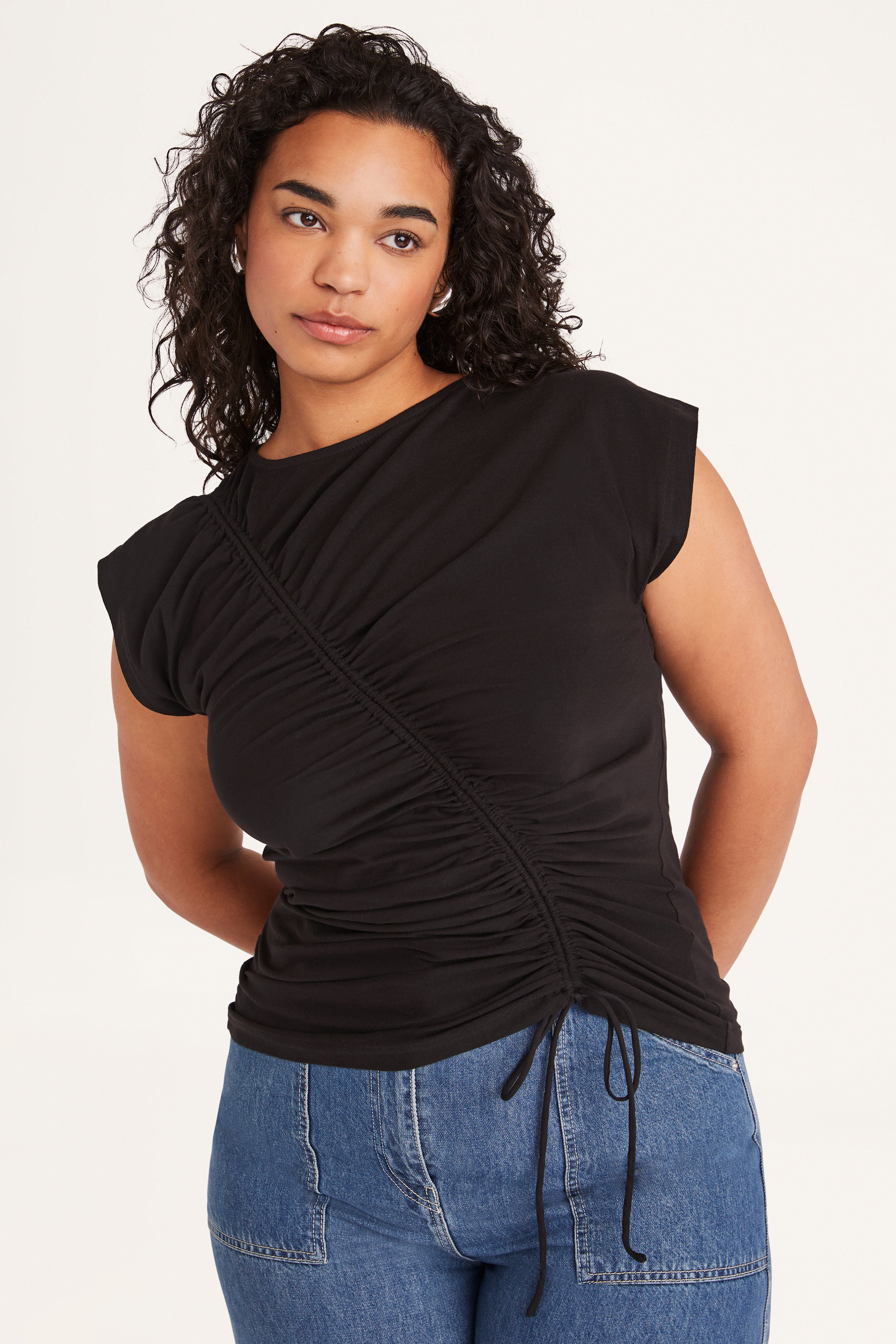 Reverie Jersey Top in Black