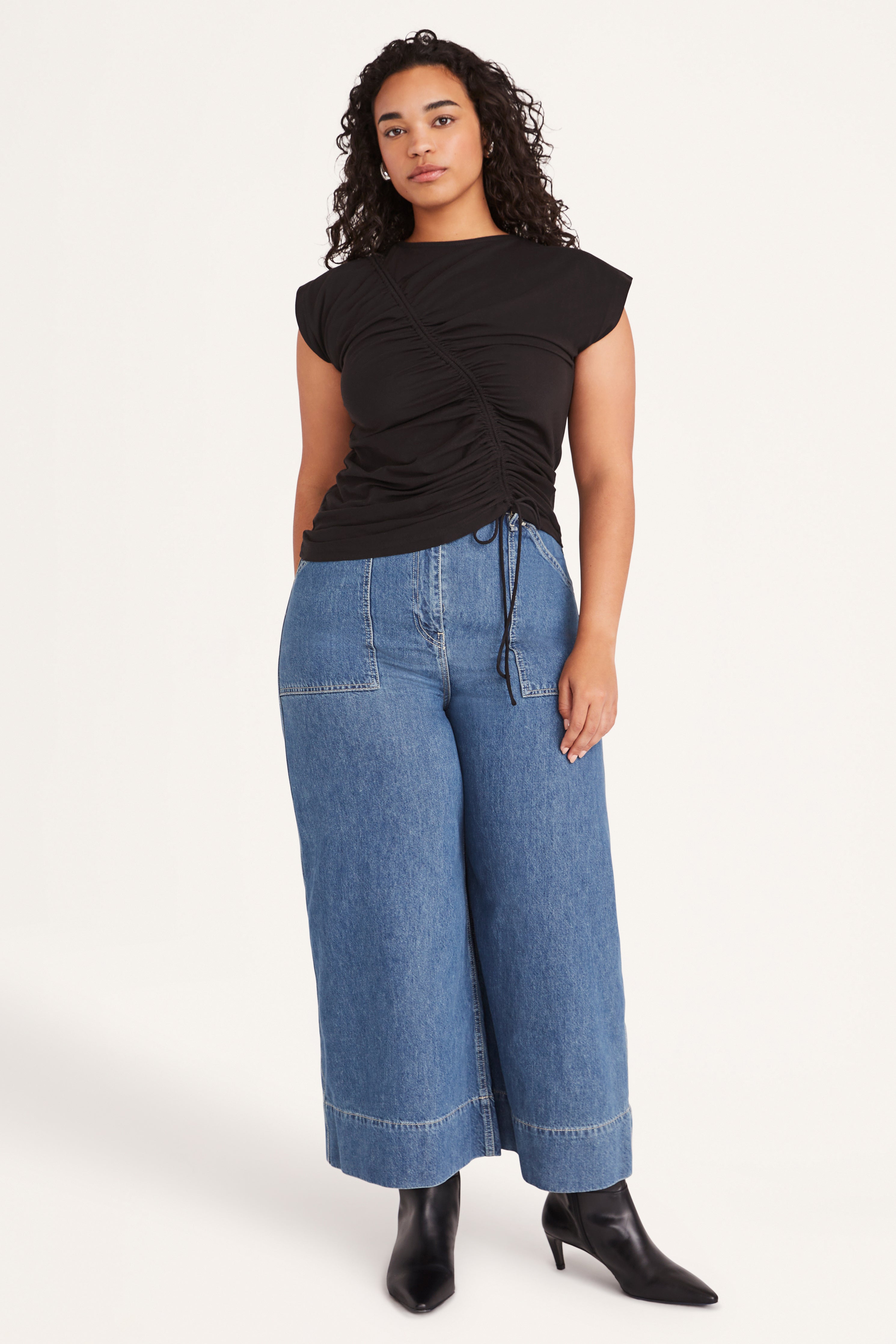 Reverie Jersey Top in Black