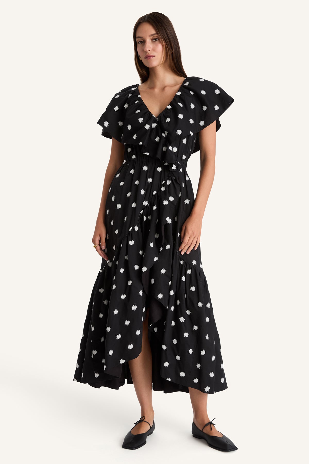 Loris Dress in Ikat Emb Dot