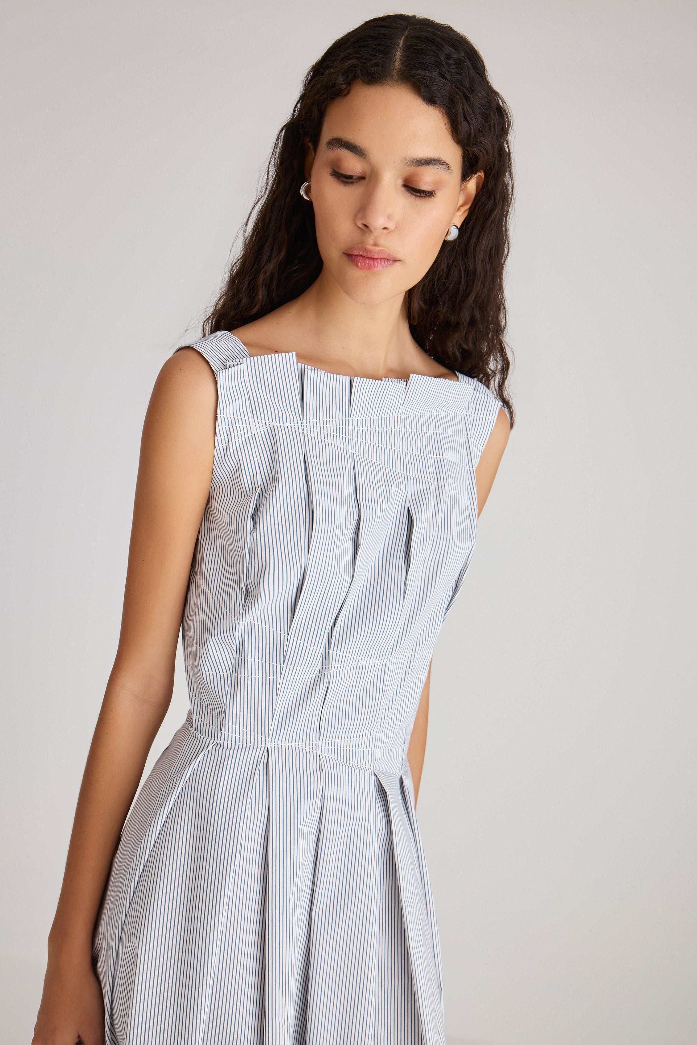 Nara Dress in Admiral Navy Stripe