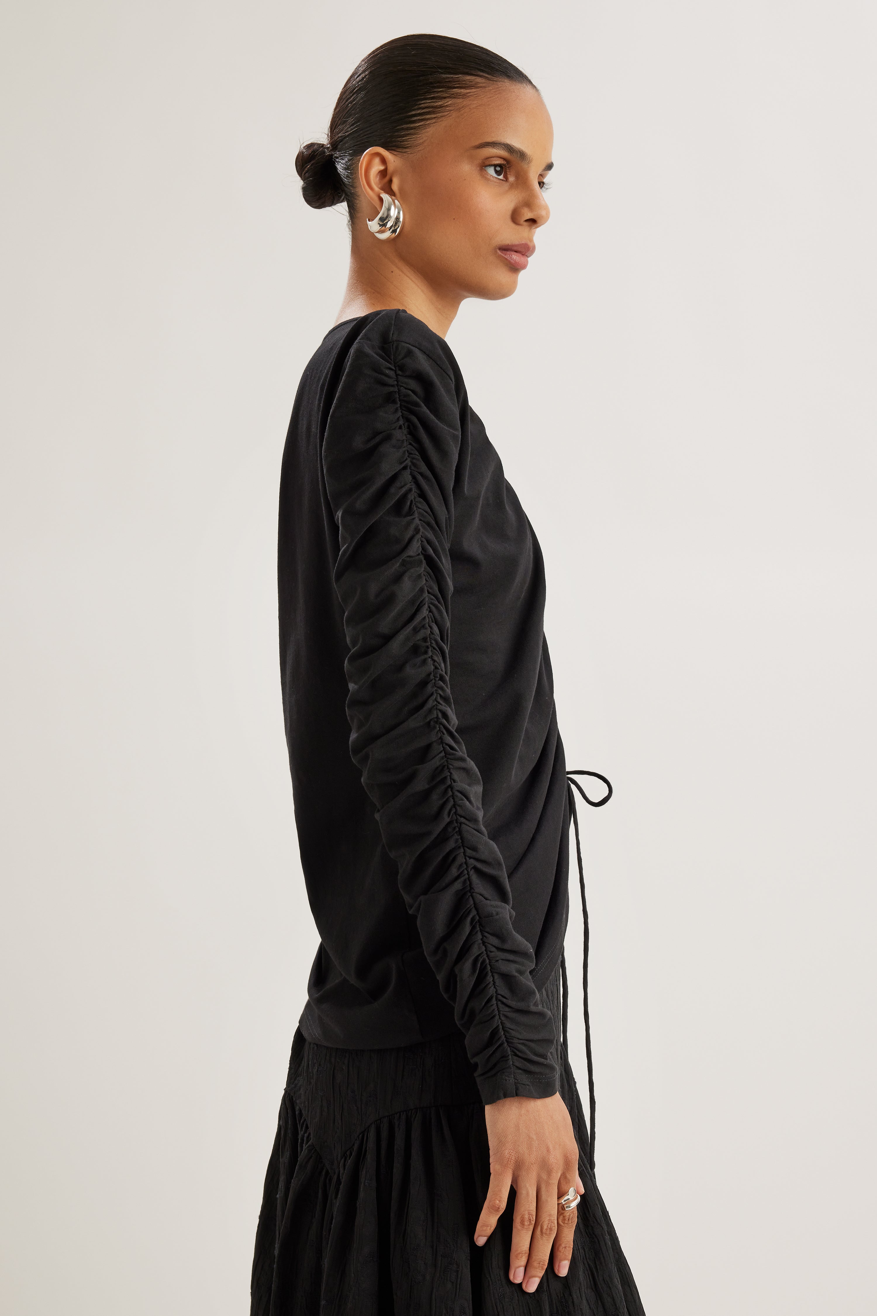 Reverie Long Sleeve Top in Black
