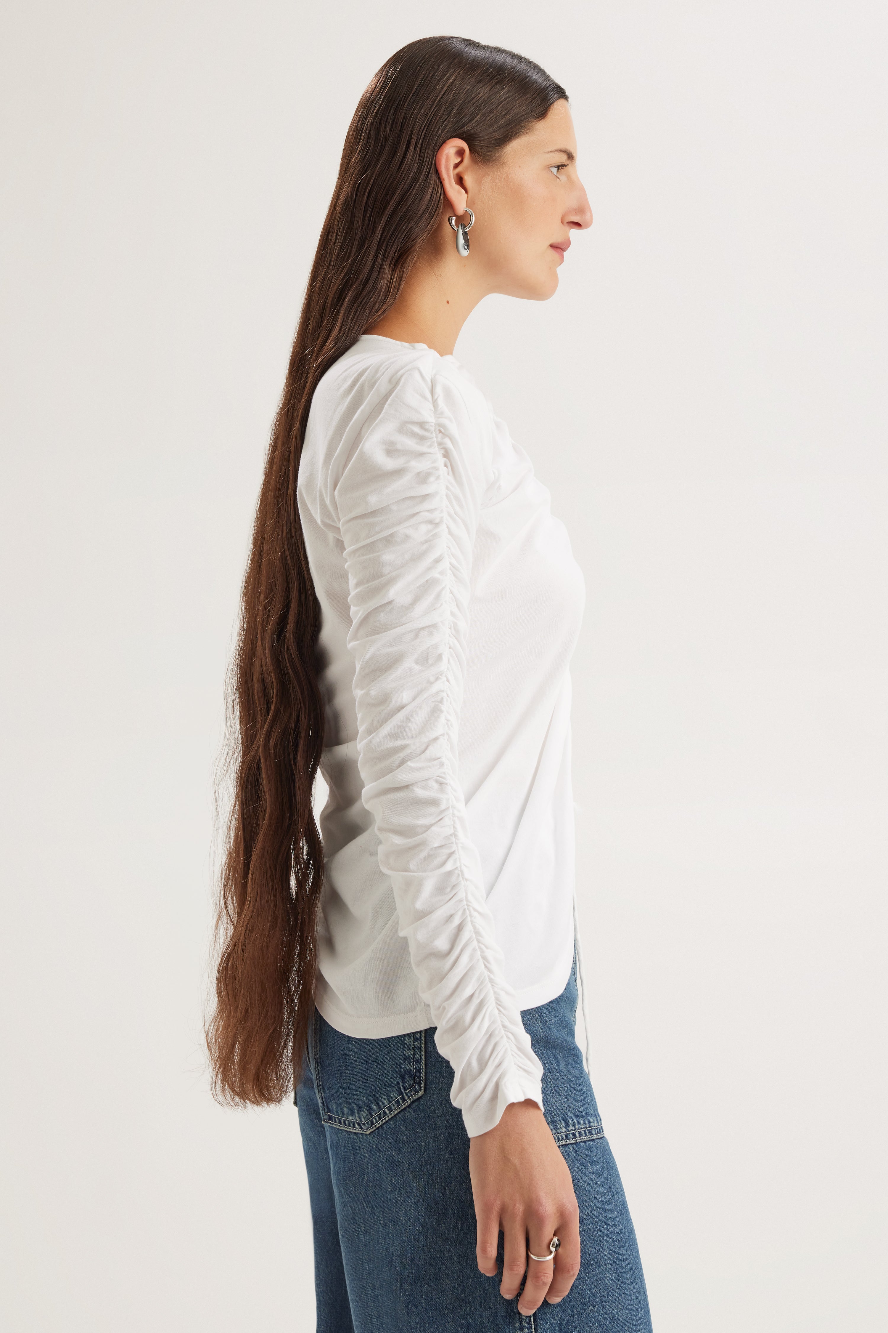 Reverie Long Sleeve Top in White