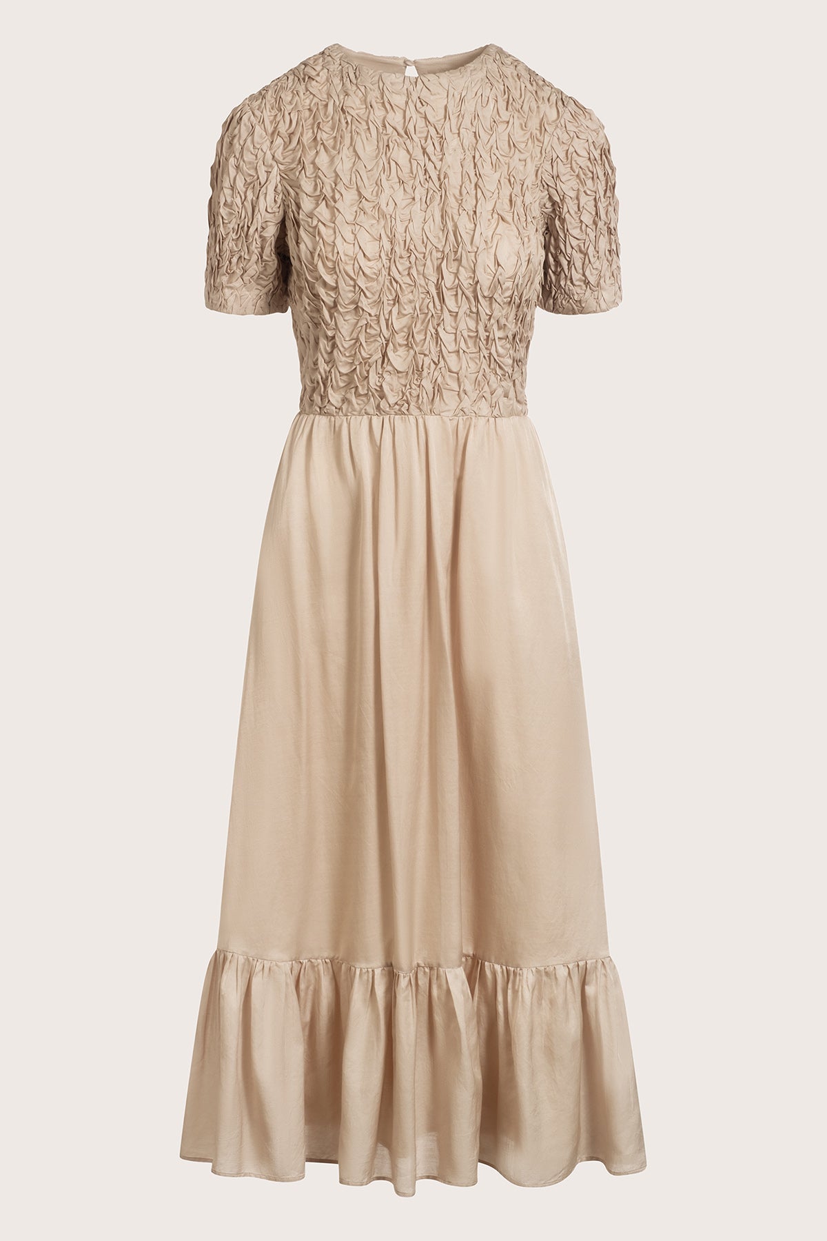 slim fit dress slacks Beige Knit Fitted Midi Dress – PinkBlush main image 0