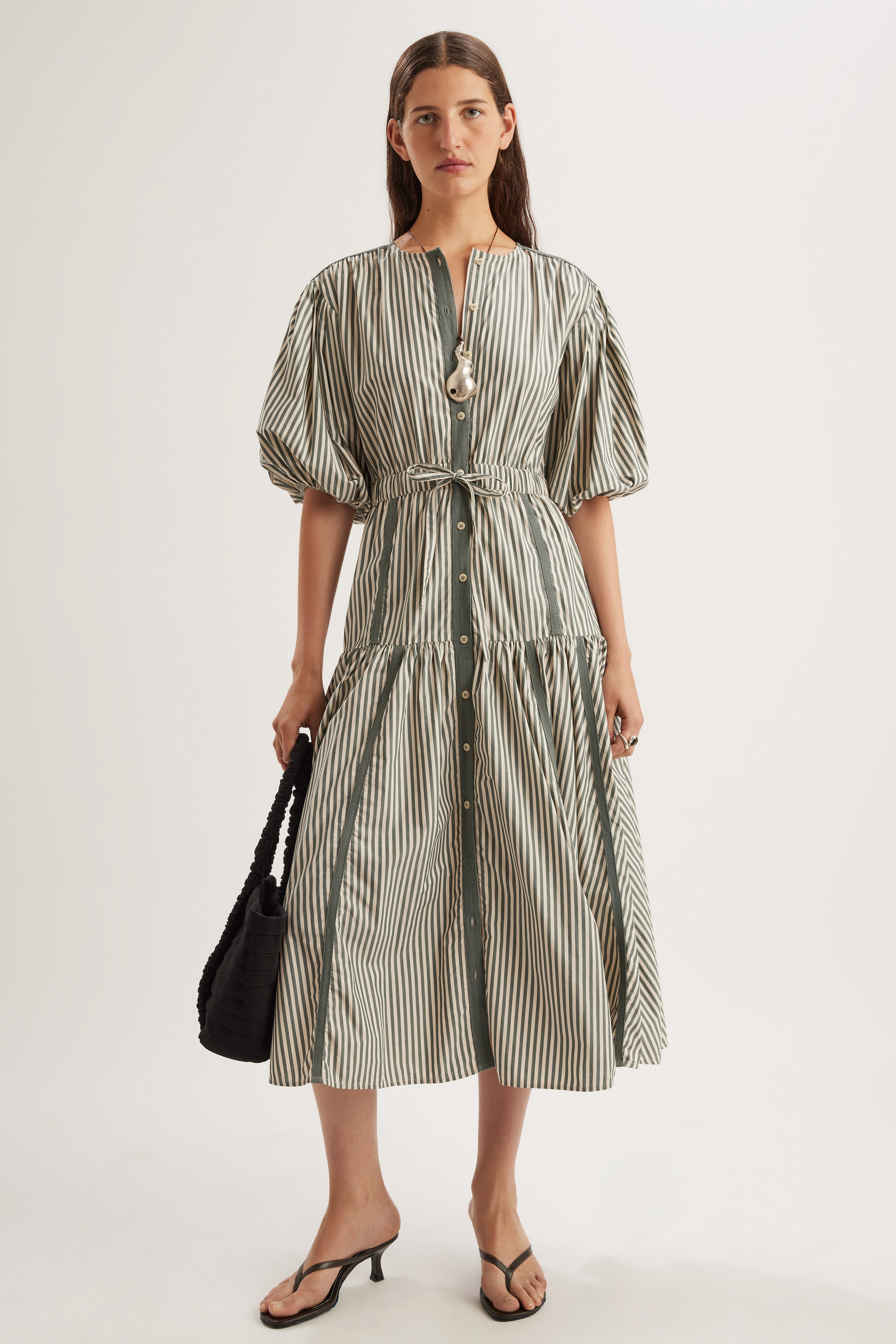 Éliane Dress in Cedar Stripe