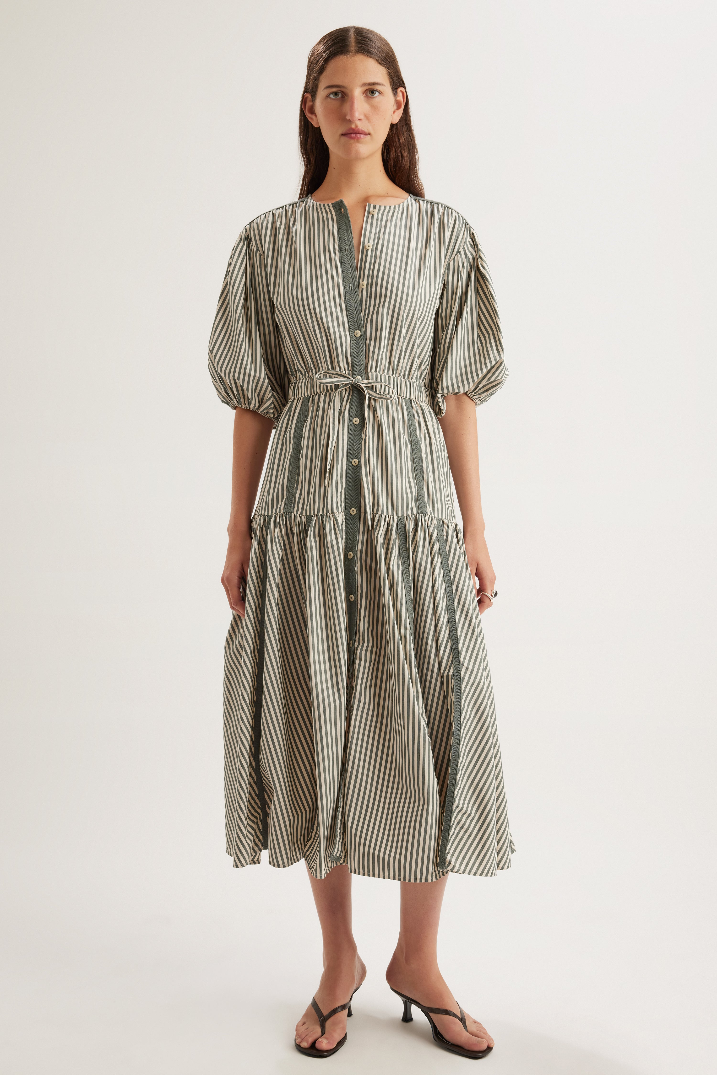 Éliane Dress in Cedar Stripe
