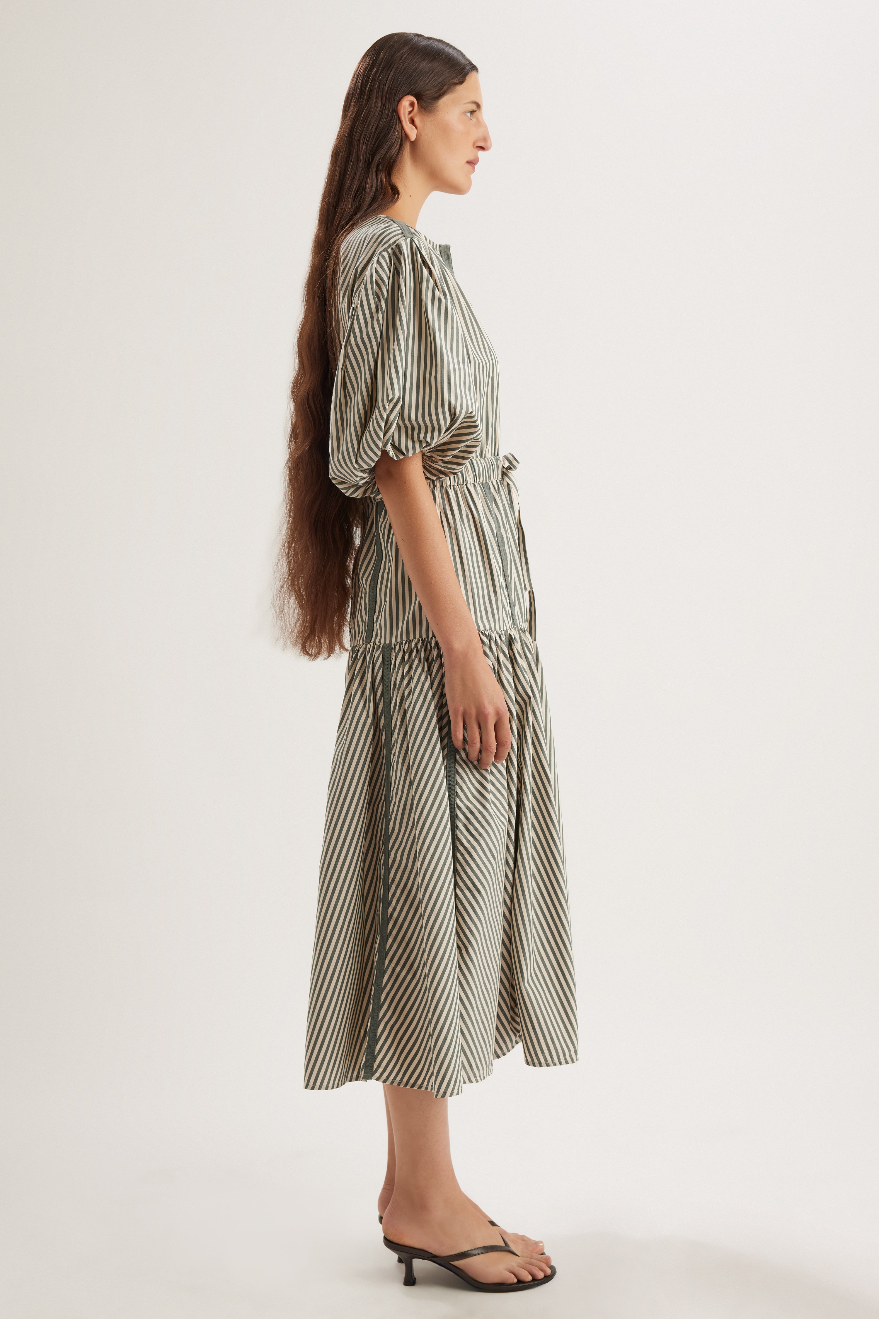 Éliane Dress in Cedar Stripe