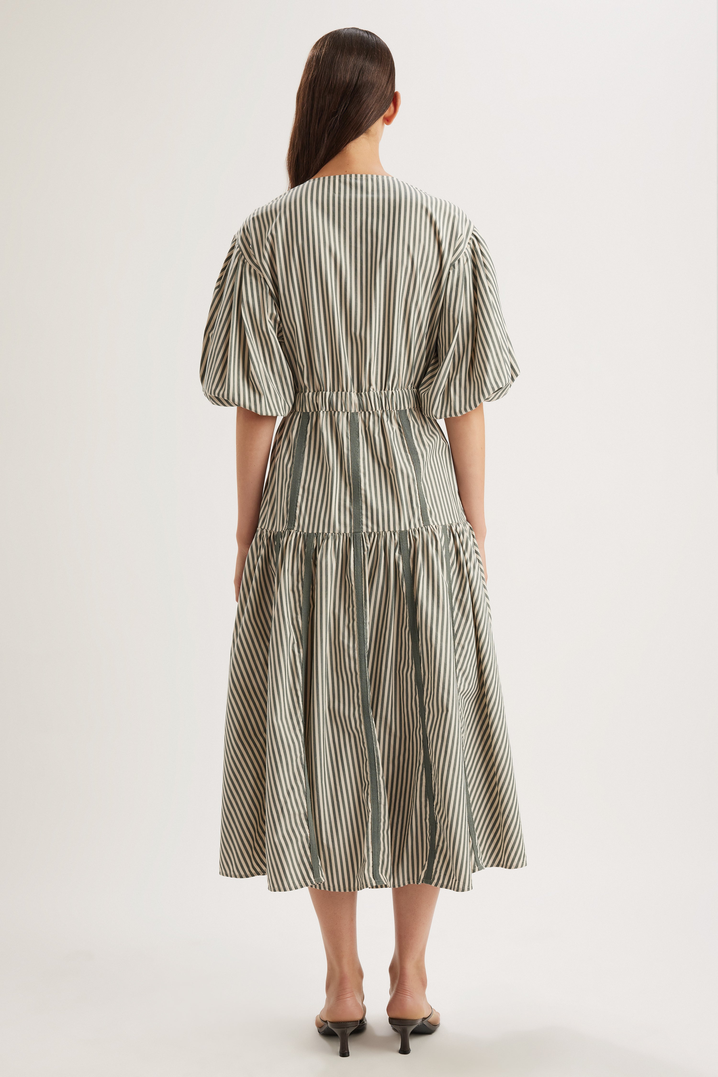 Éliane Dress in Cedar Stripe