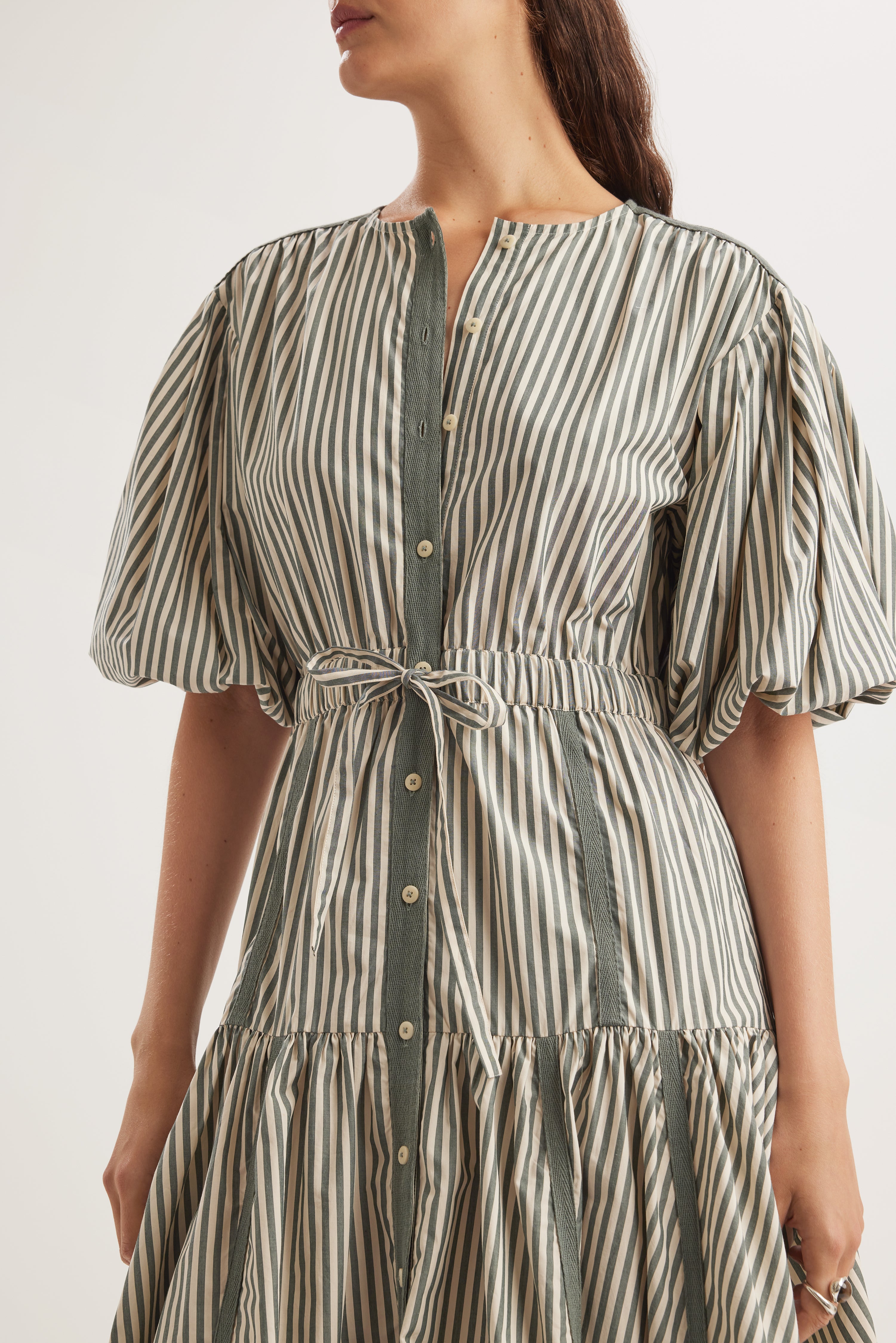 Éliane Dress in Cedar Stripe