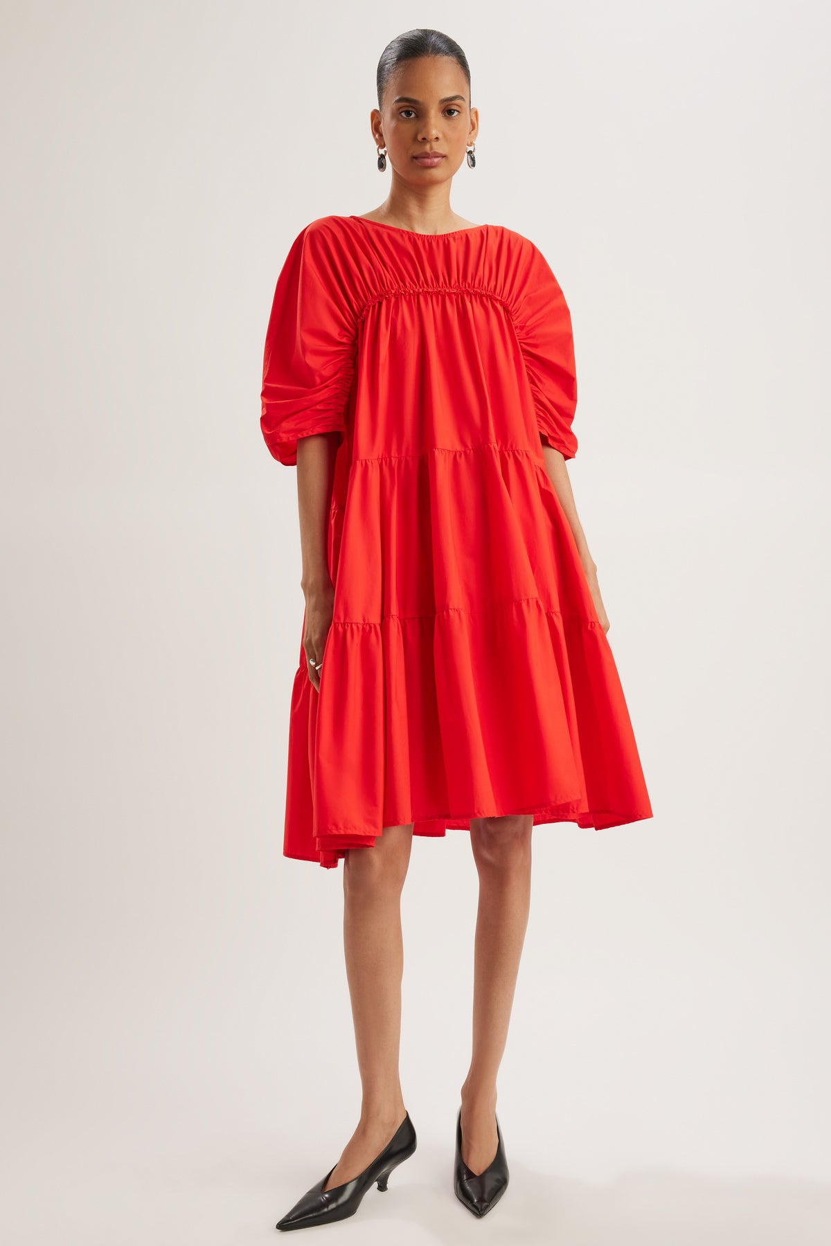 Ines Dress in Cherry
