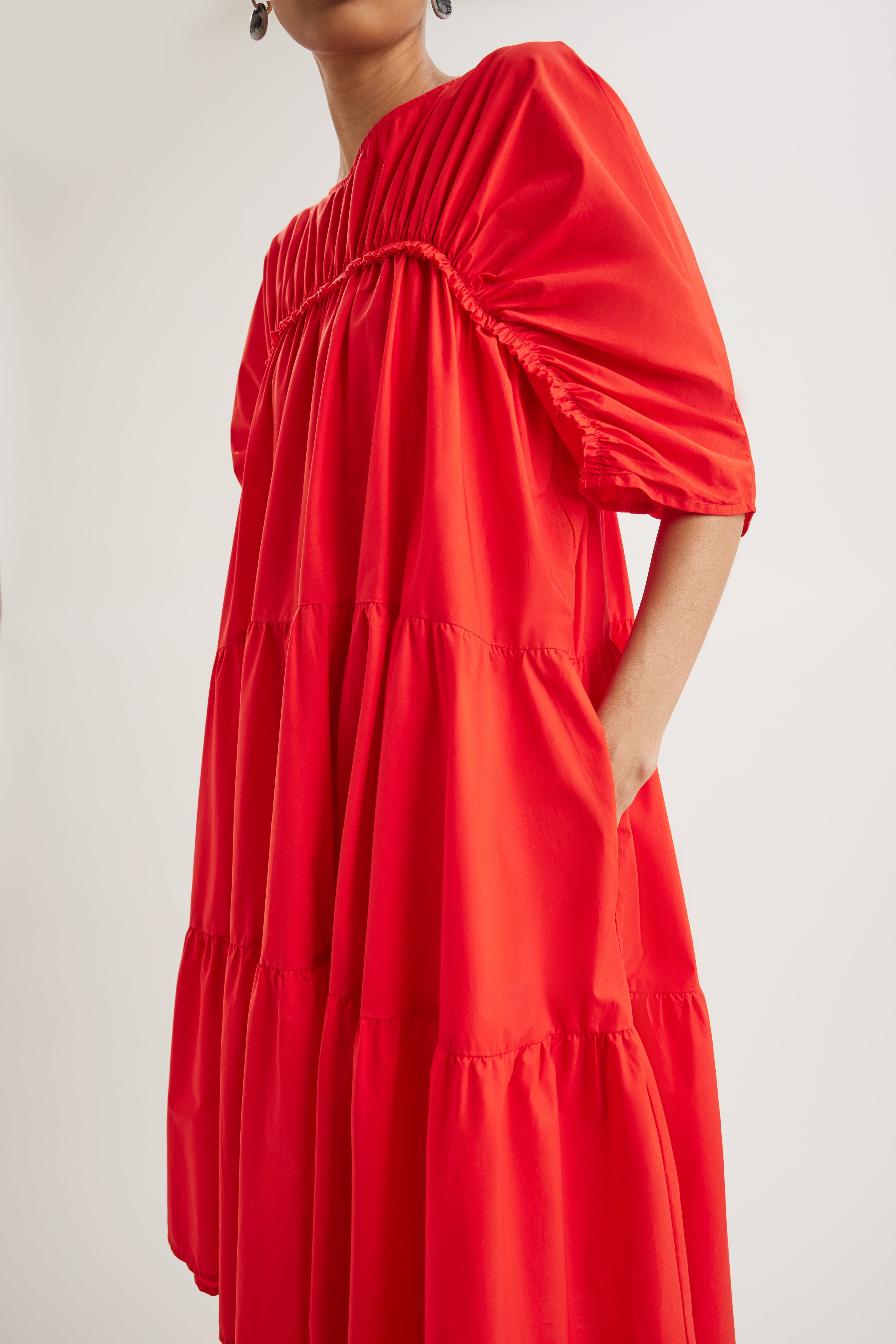 Ines Dress in Cherry