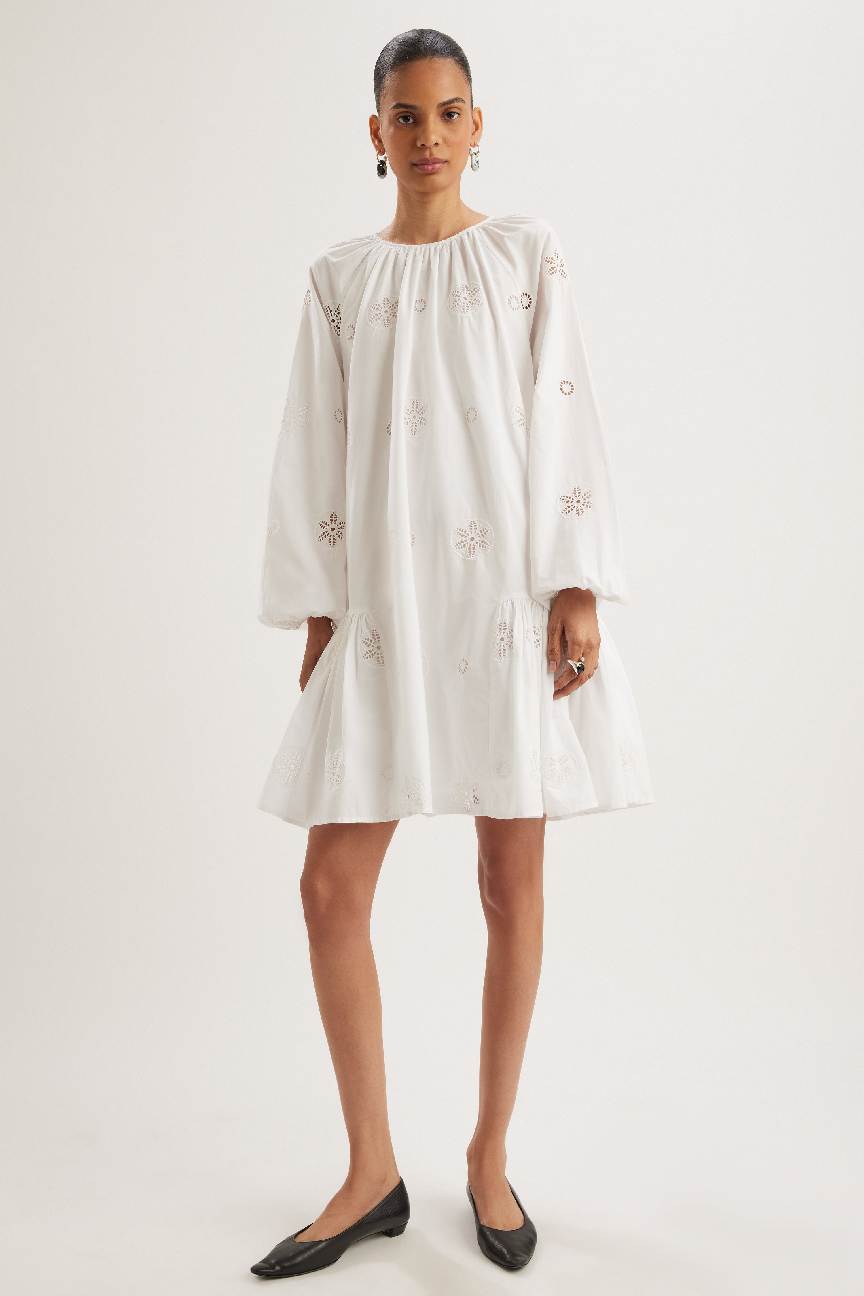 Seymour Eyelet Dress in White