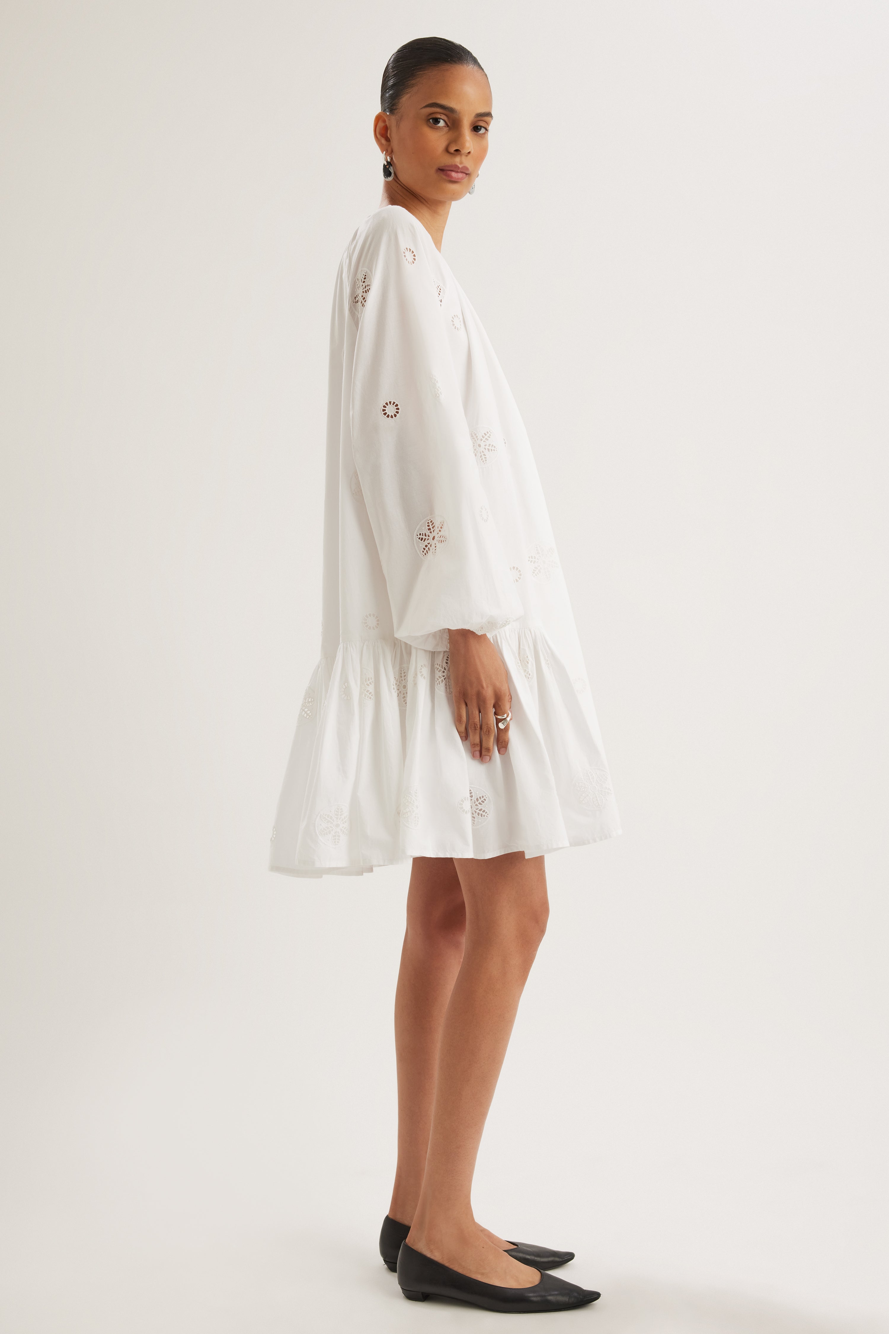 Seymour Eyelet Dress in White