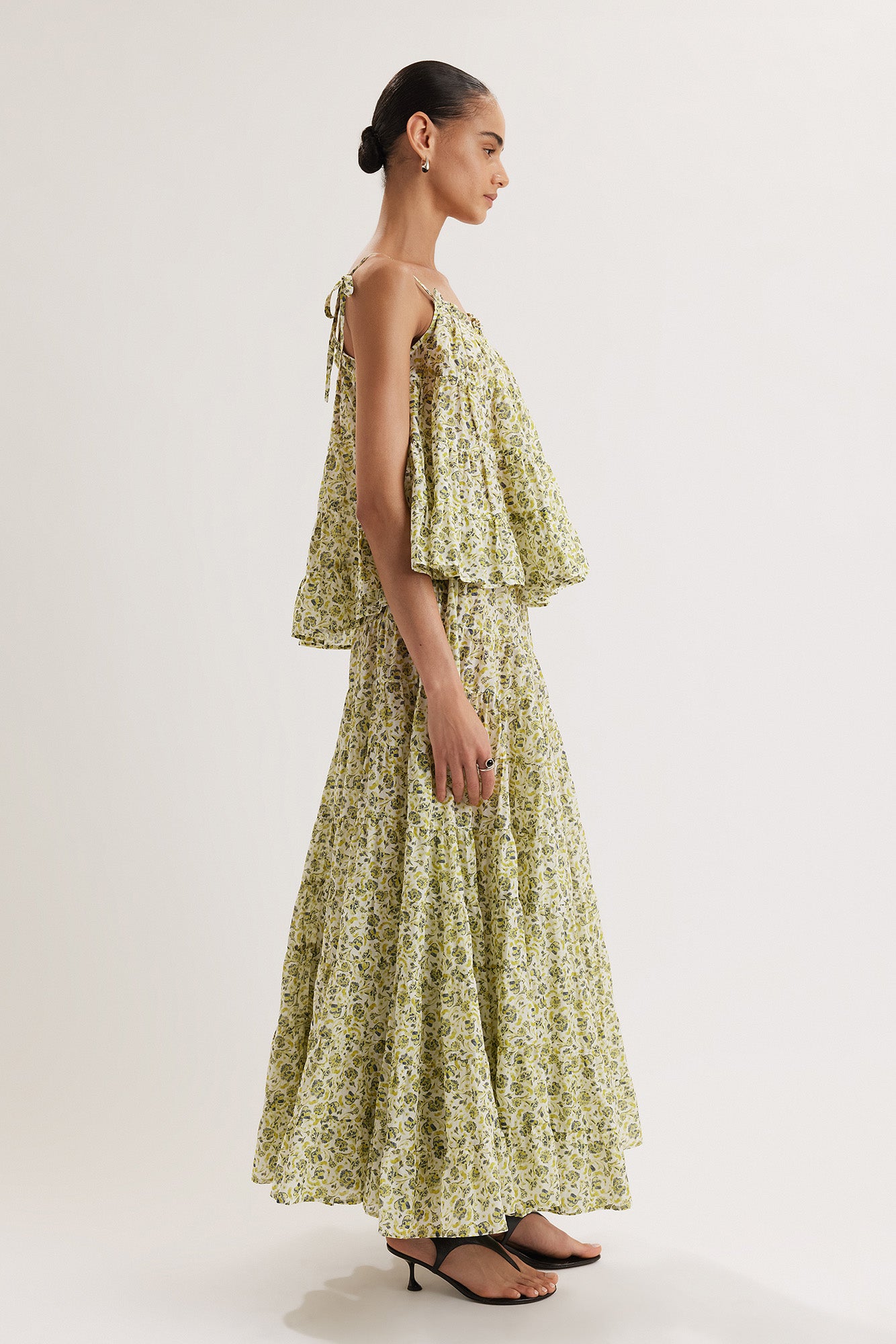 Saaz Top in Lime Floral Print