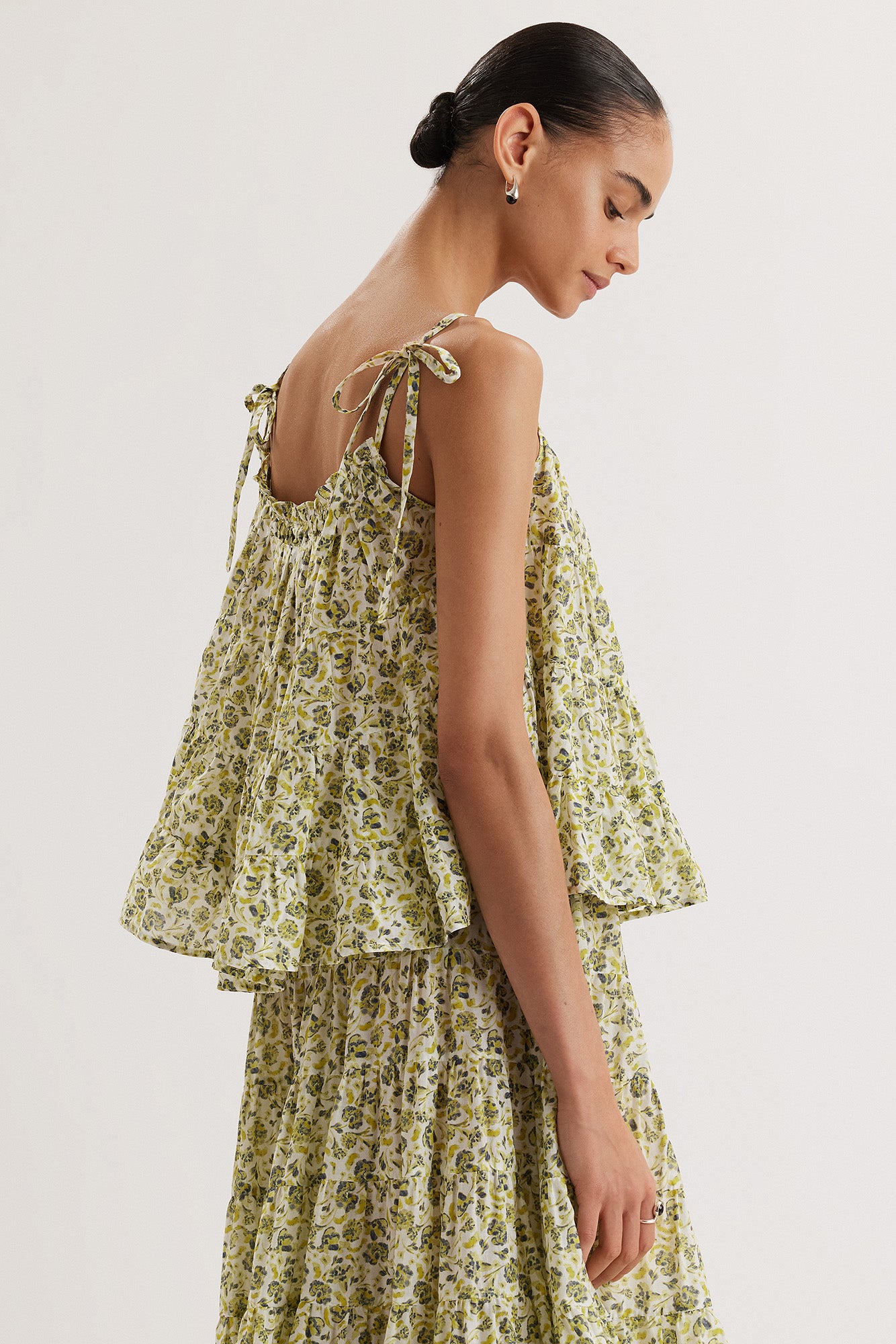 Saaz Top in Lime Floral Print