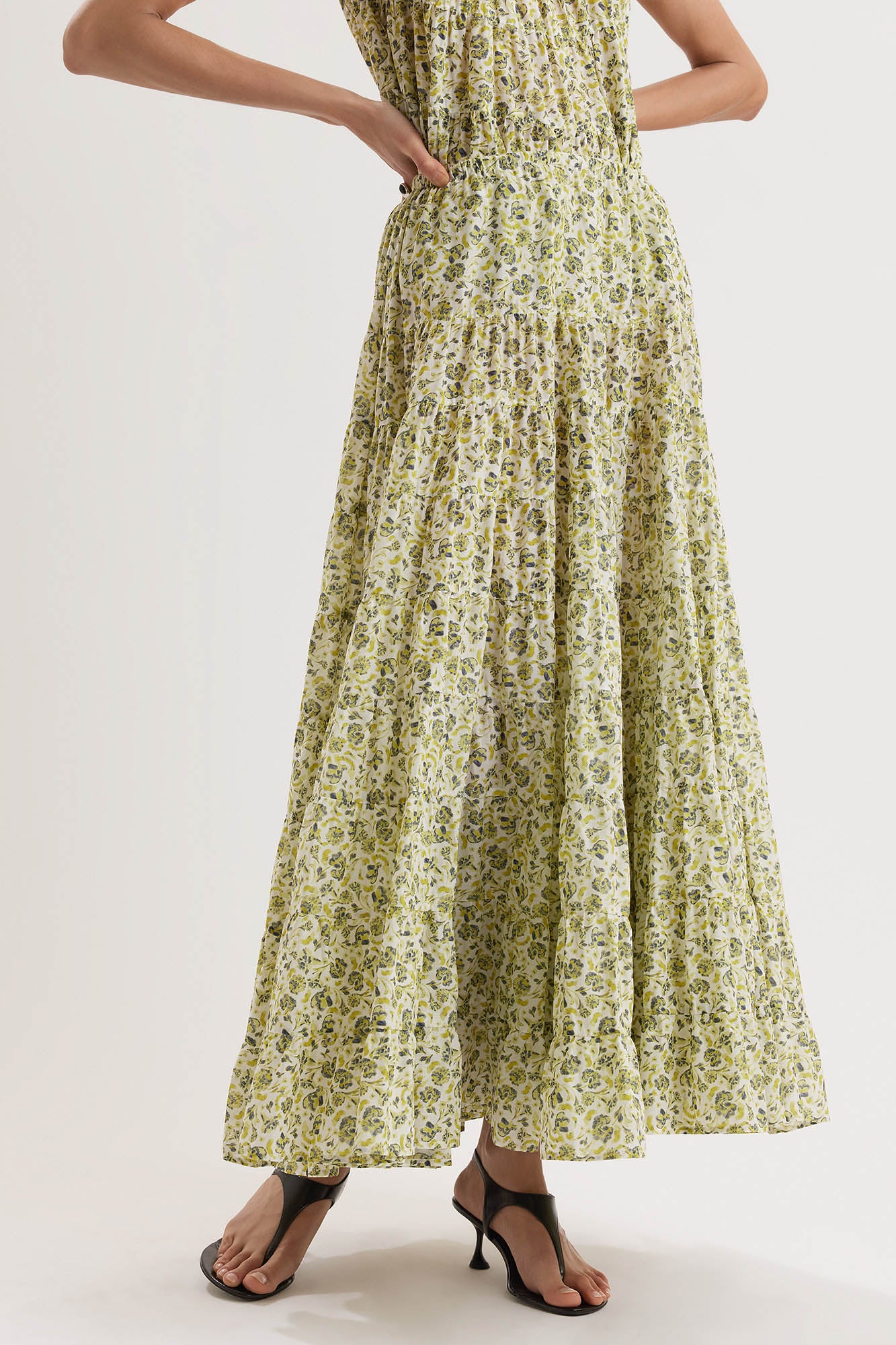 Chandni Skirt in Lime Floral Print