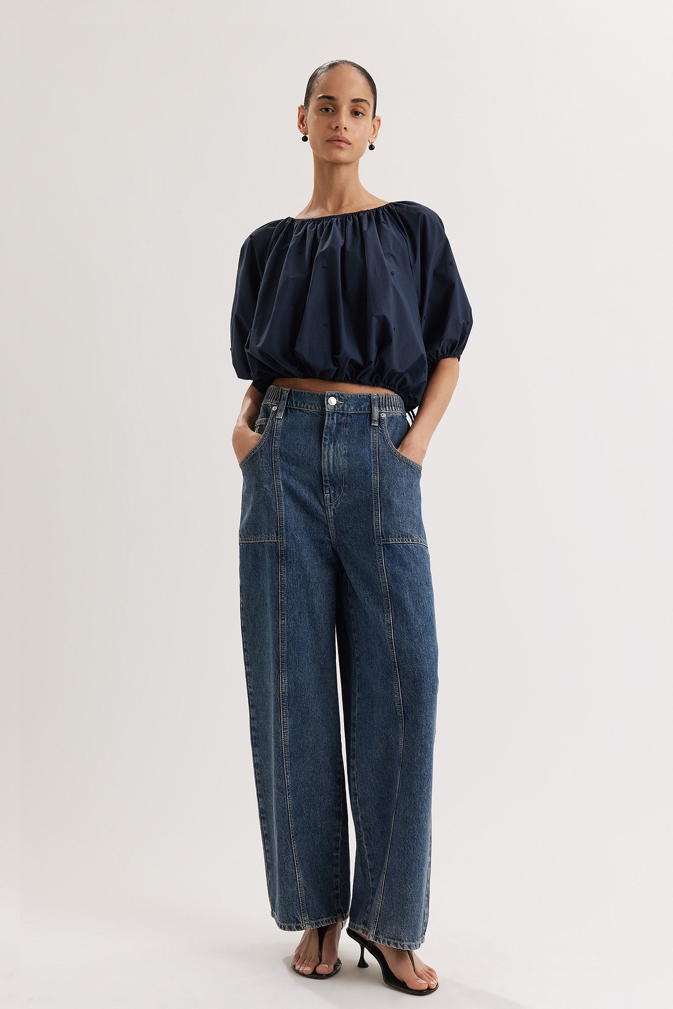 Lotus Top in Navy