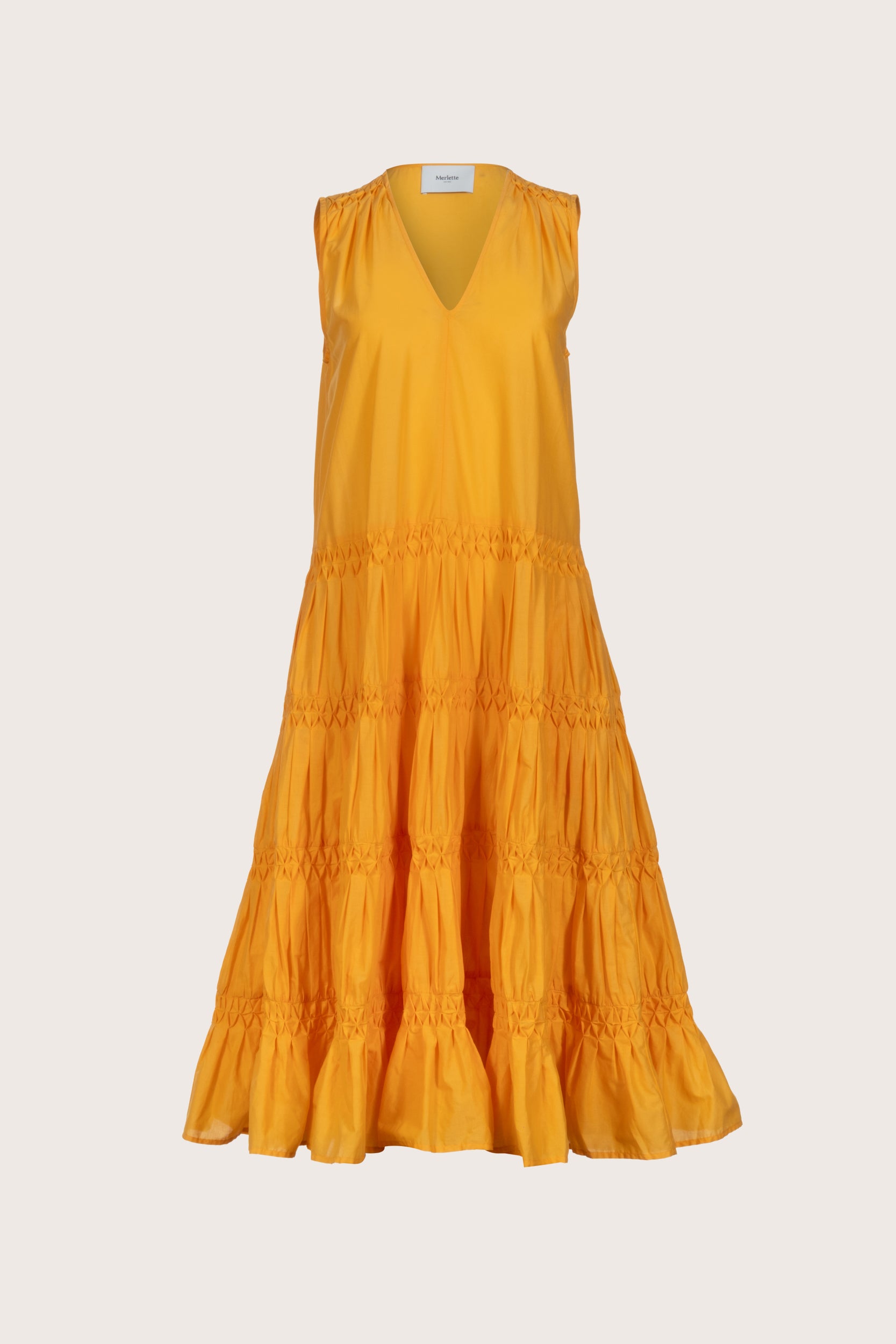 Wallis Smocked Dress in Marigold