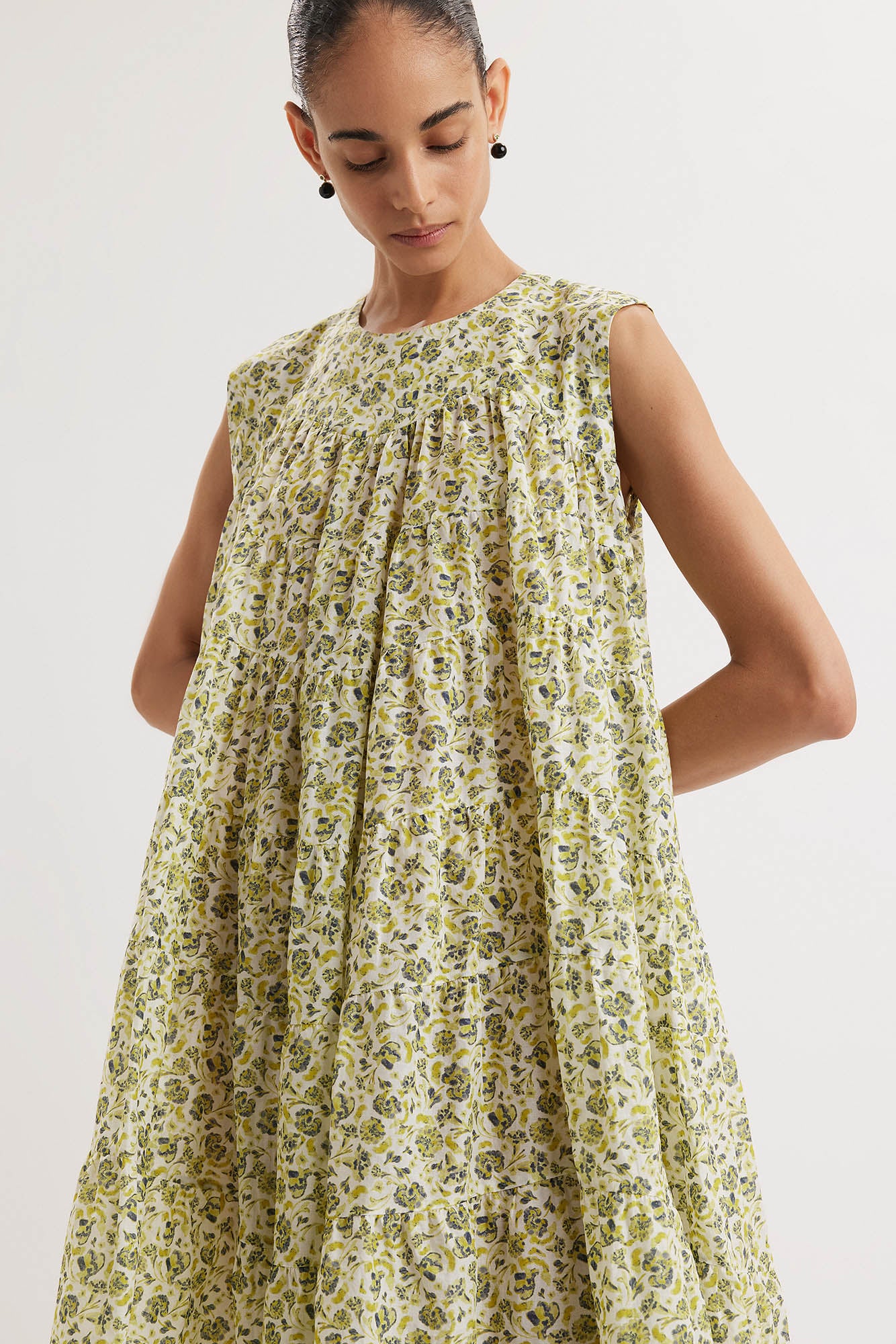Lanai Dress in Lime Floral Print