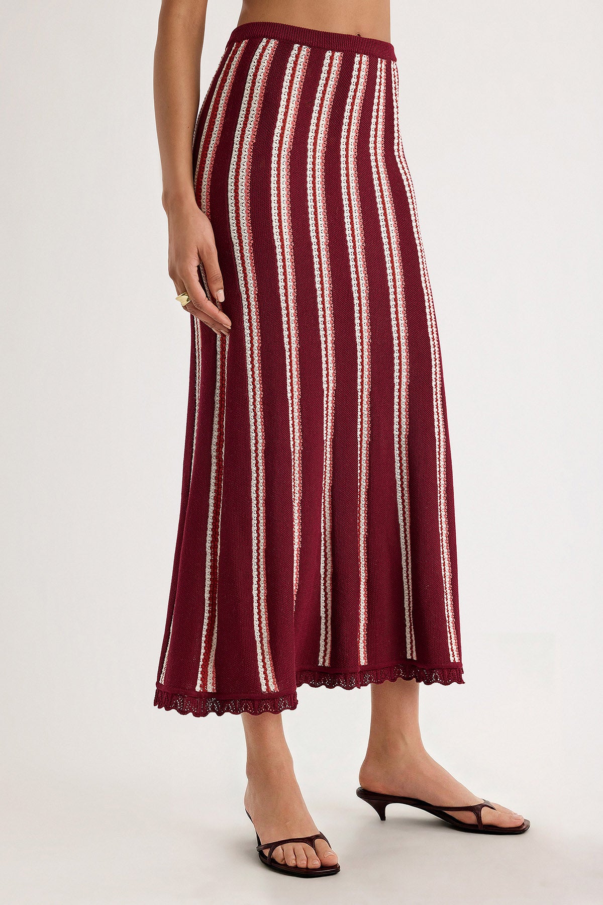 Nahua Skirt in Bordeaux Stripe