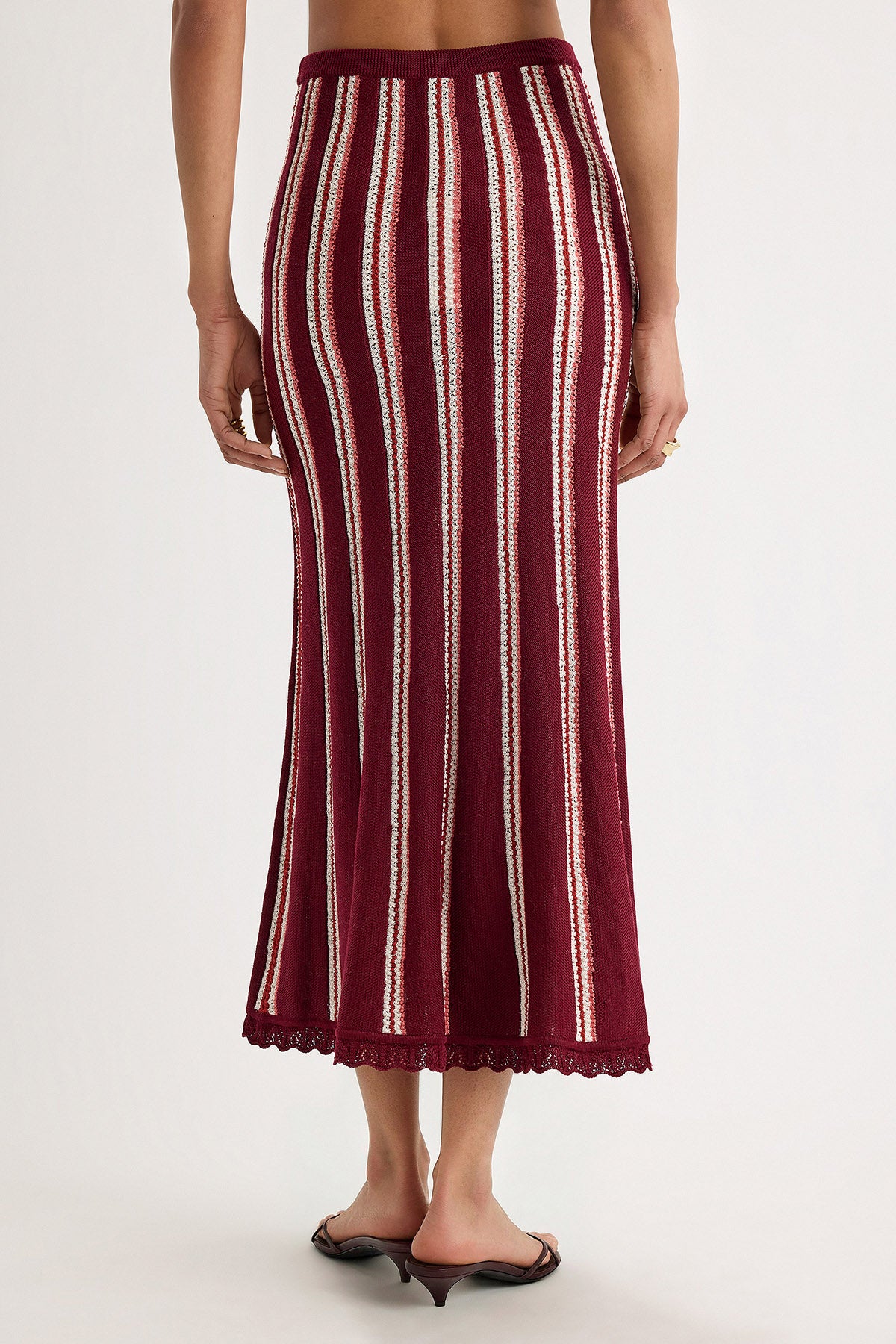 Nahua Skirt in Bordeaux Stripe