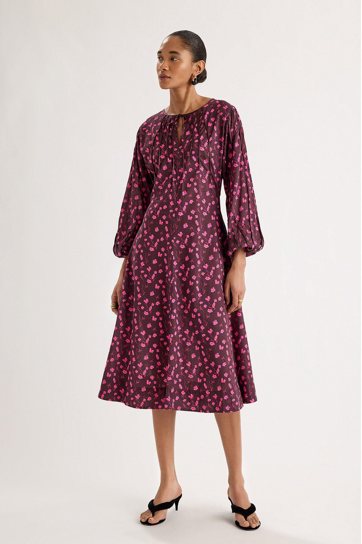 Sombra Dress in Berry Floral Print