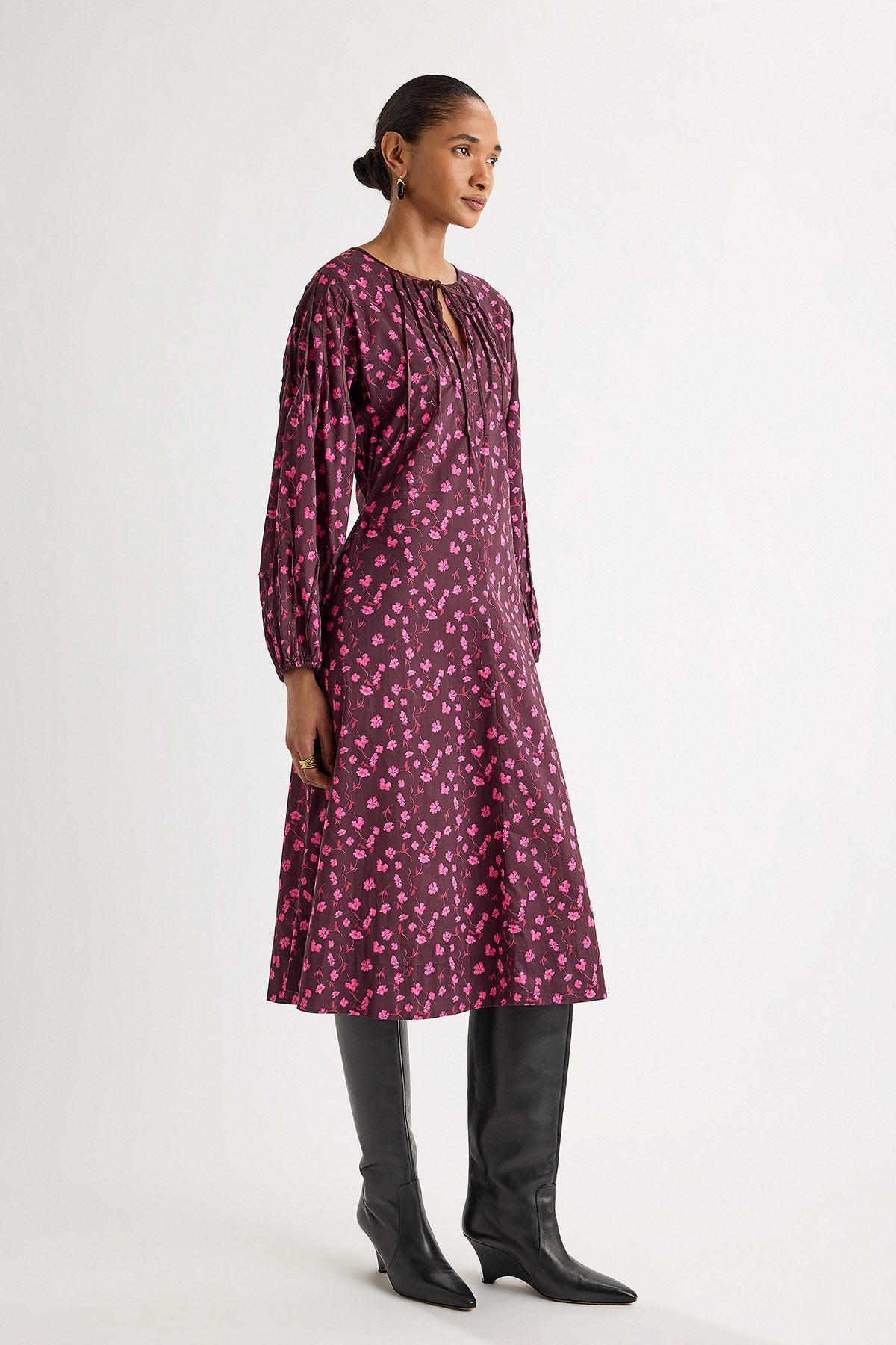 Sombra Dress in Berry Floral Print