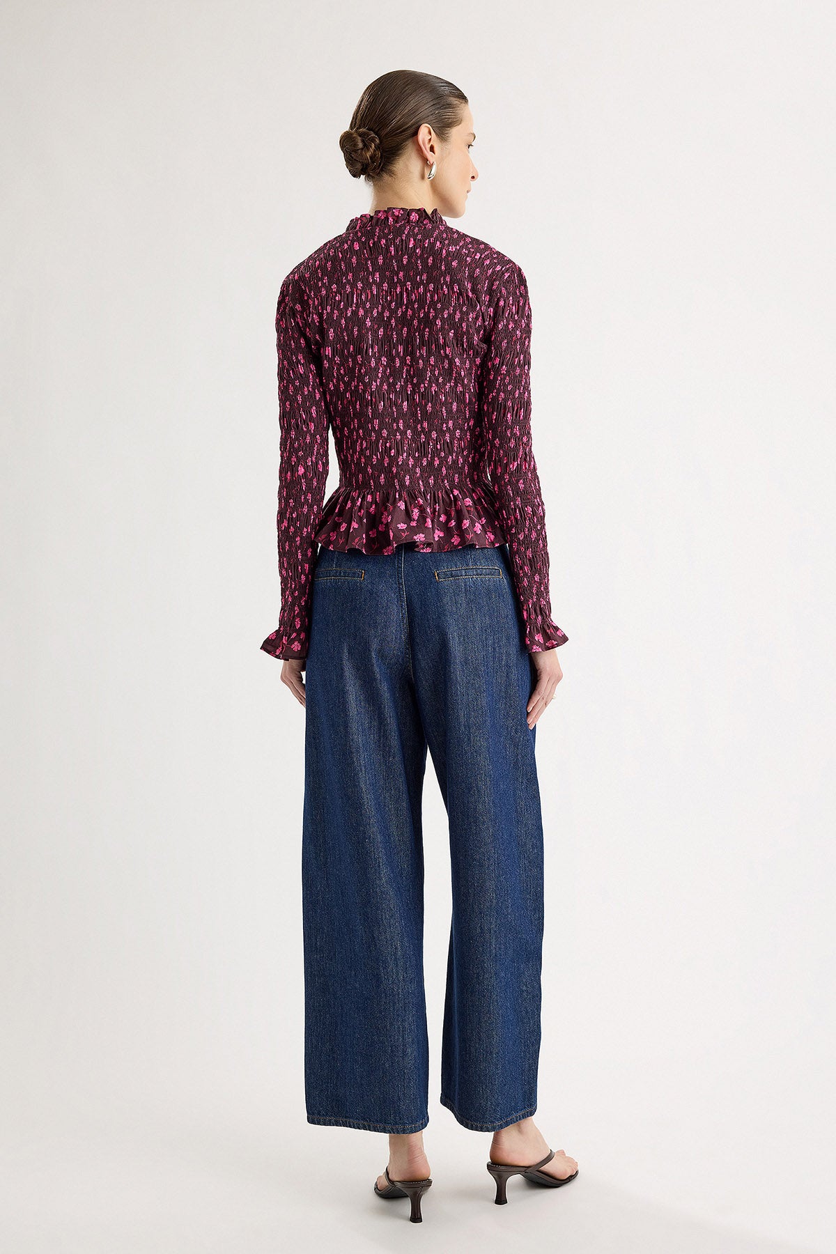 Norra Top in Berry Floral Print