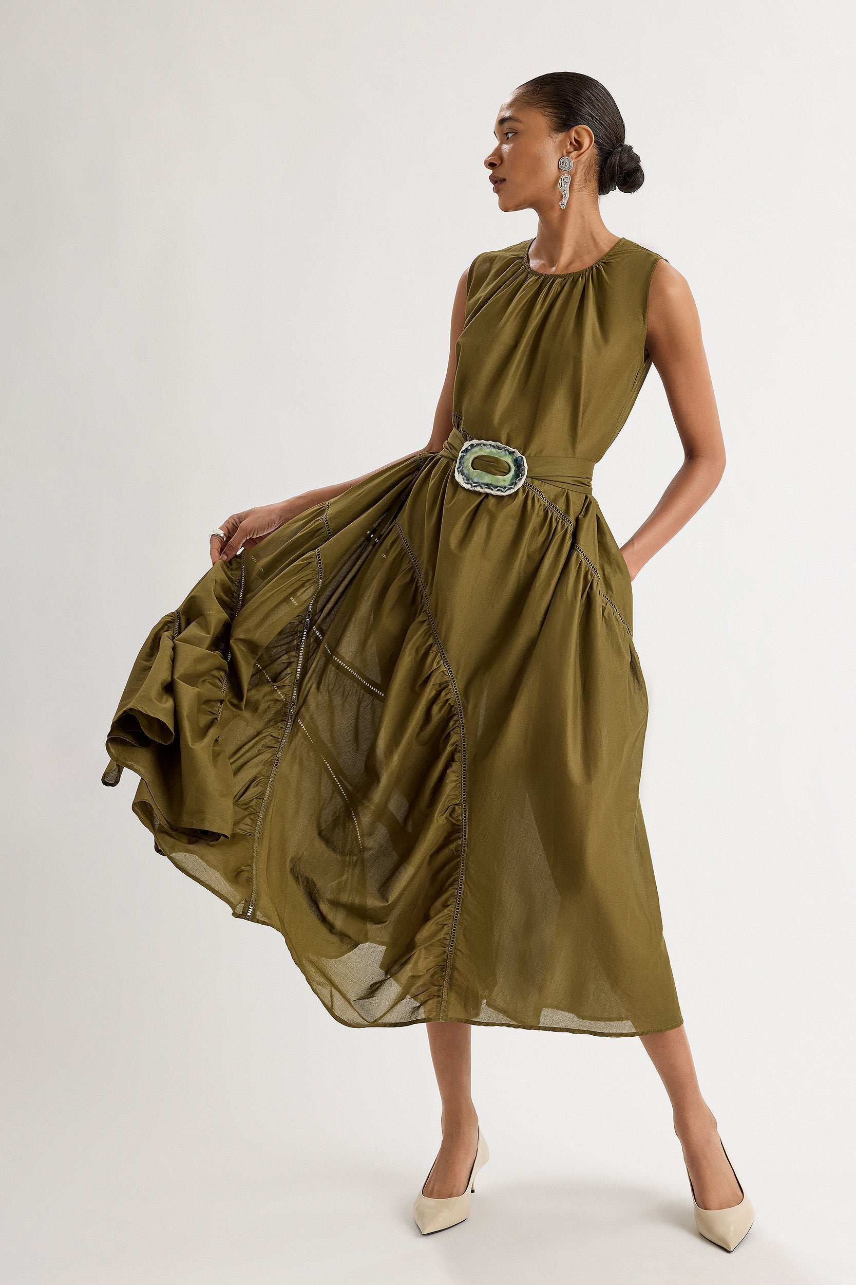 Valeria Dress in Olive