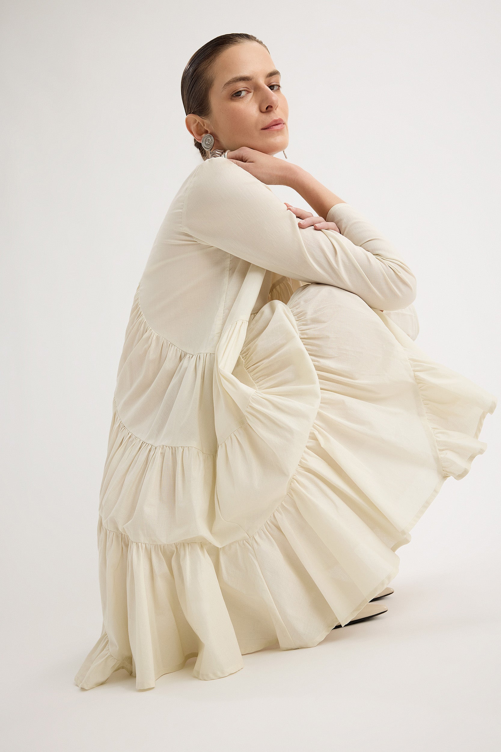 Solana Dress in Chalk