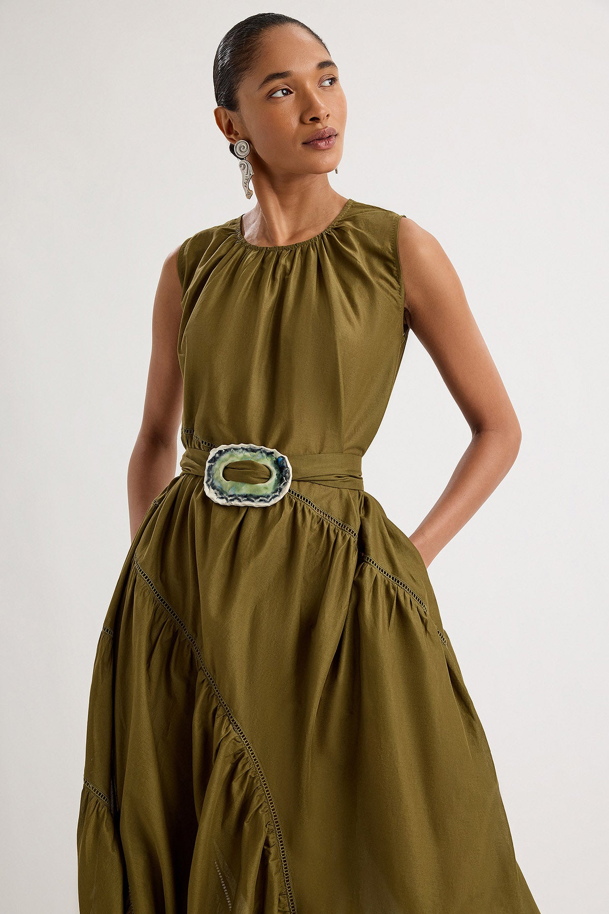 Velina Belt in Olive