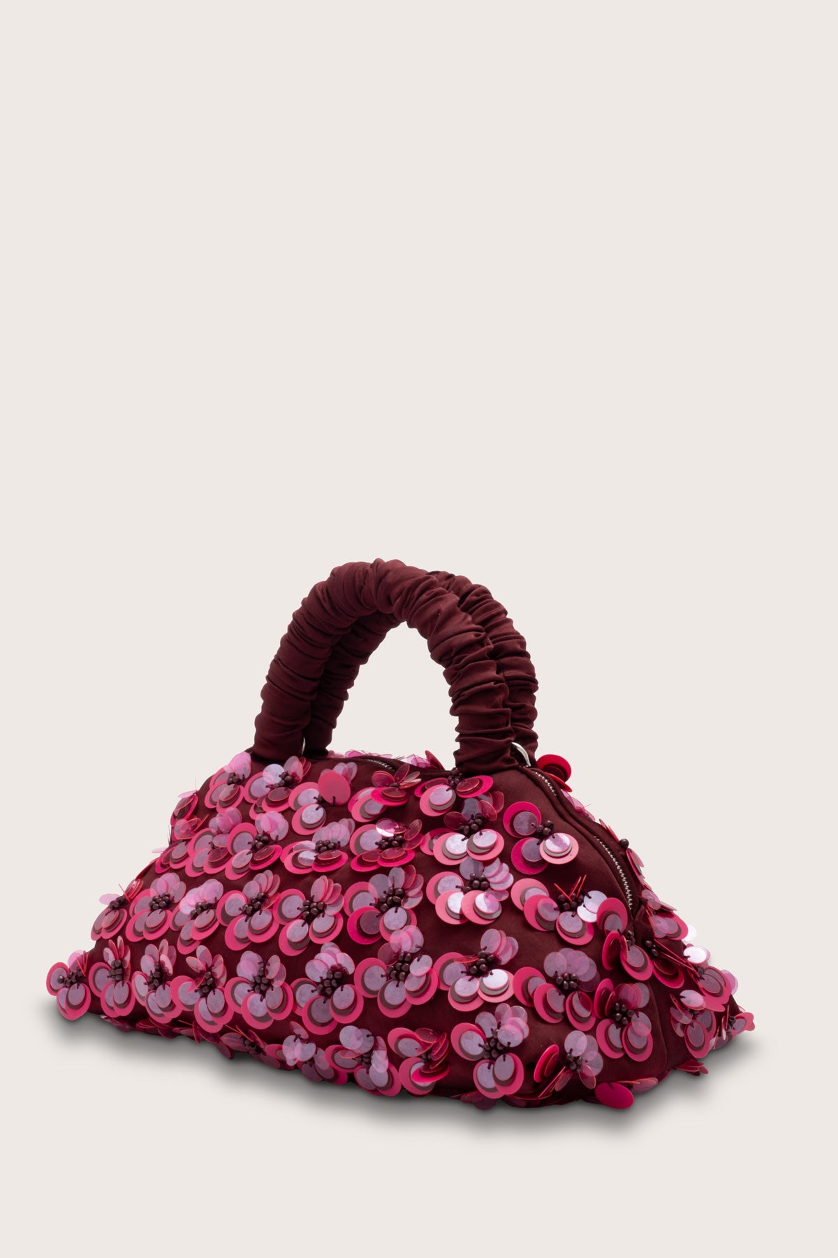 Lune Mini Embellished Bag in Bordeaux