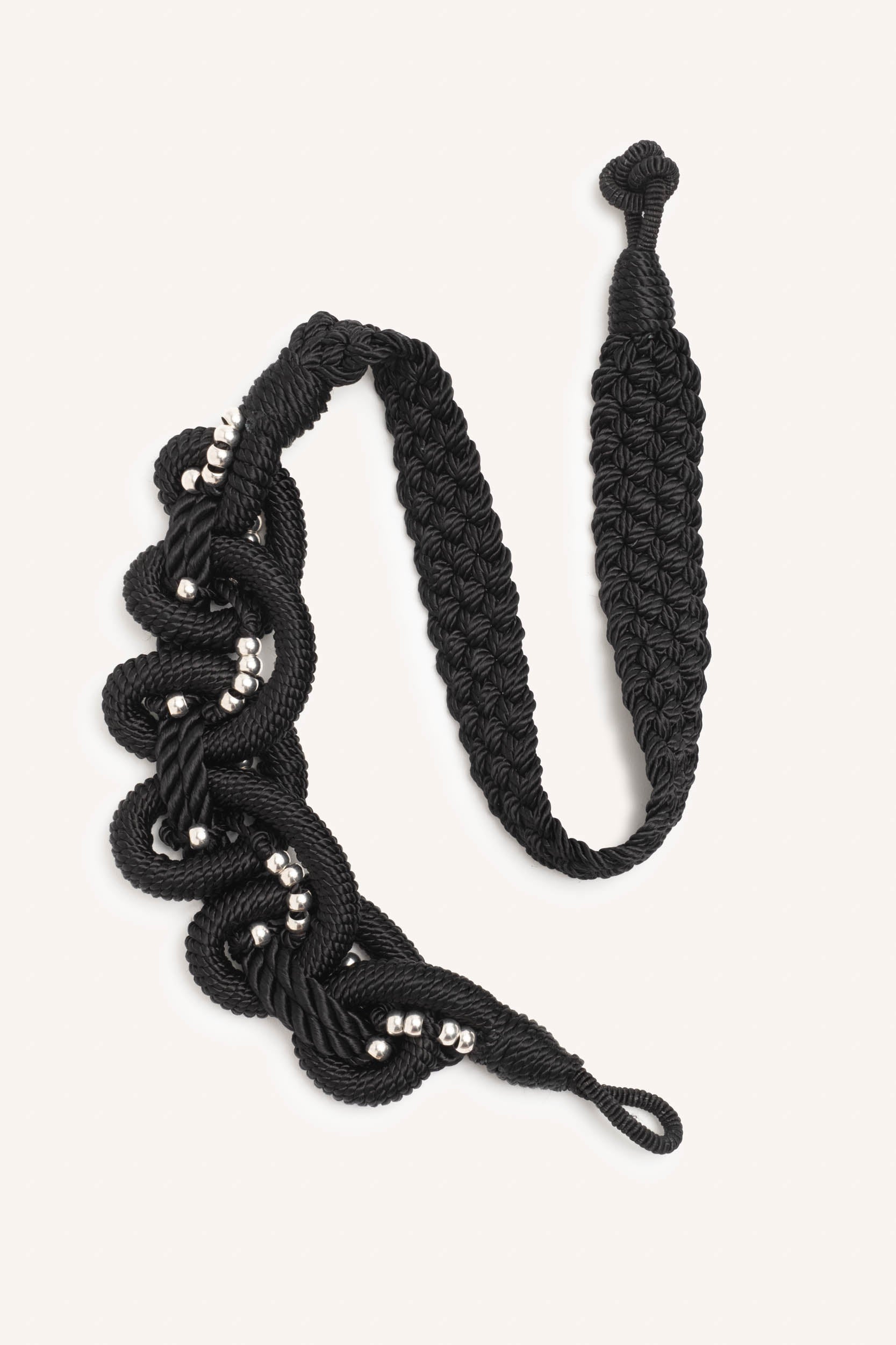 Beaded black belt best sale