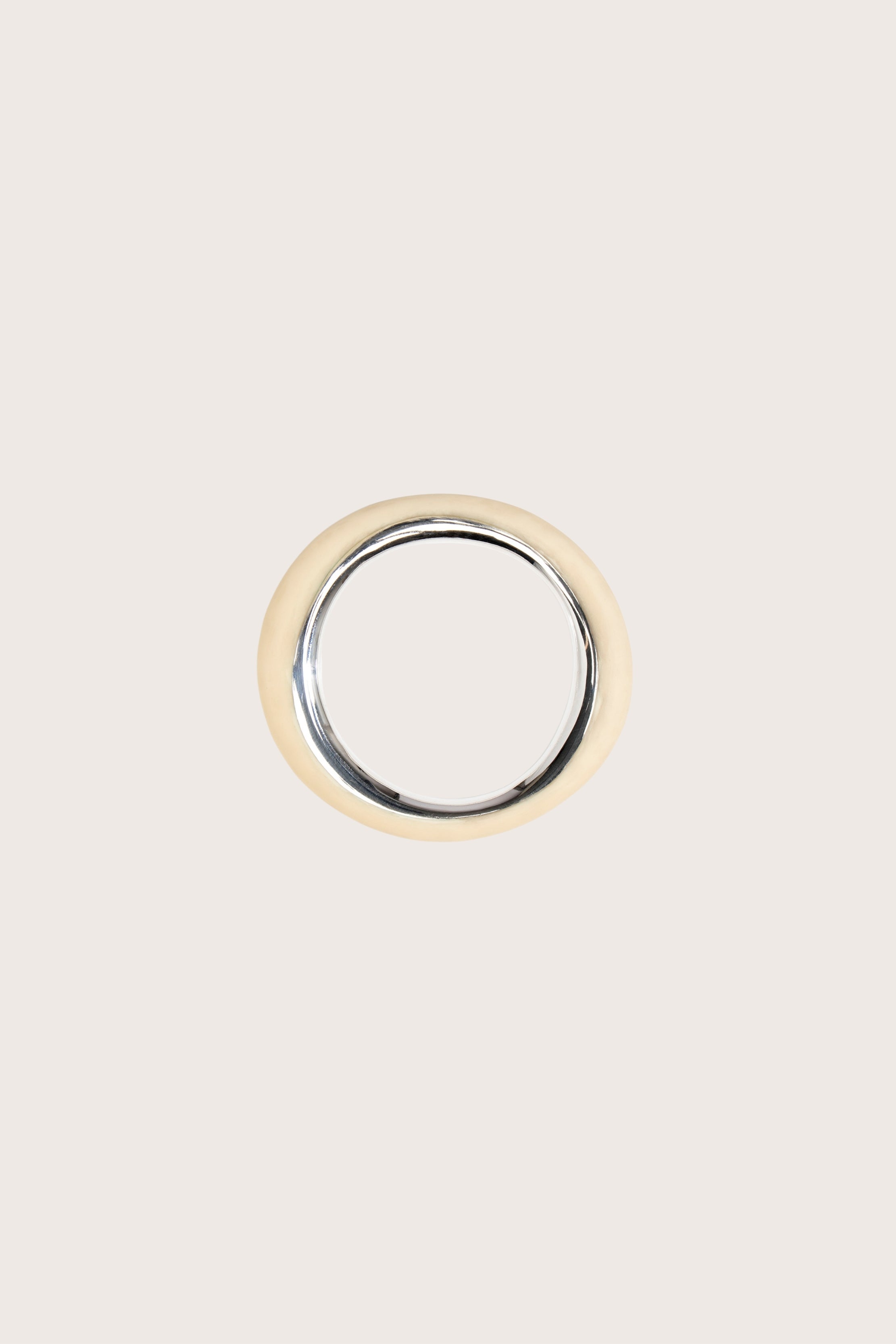 Drift Duo Wishbone Bangle in Cream / Silver