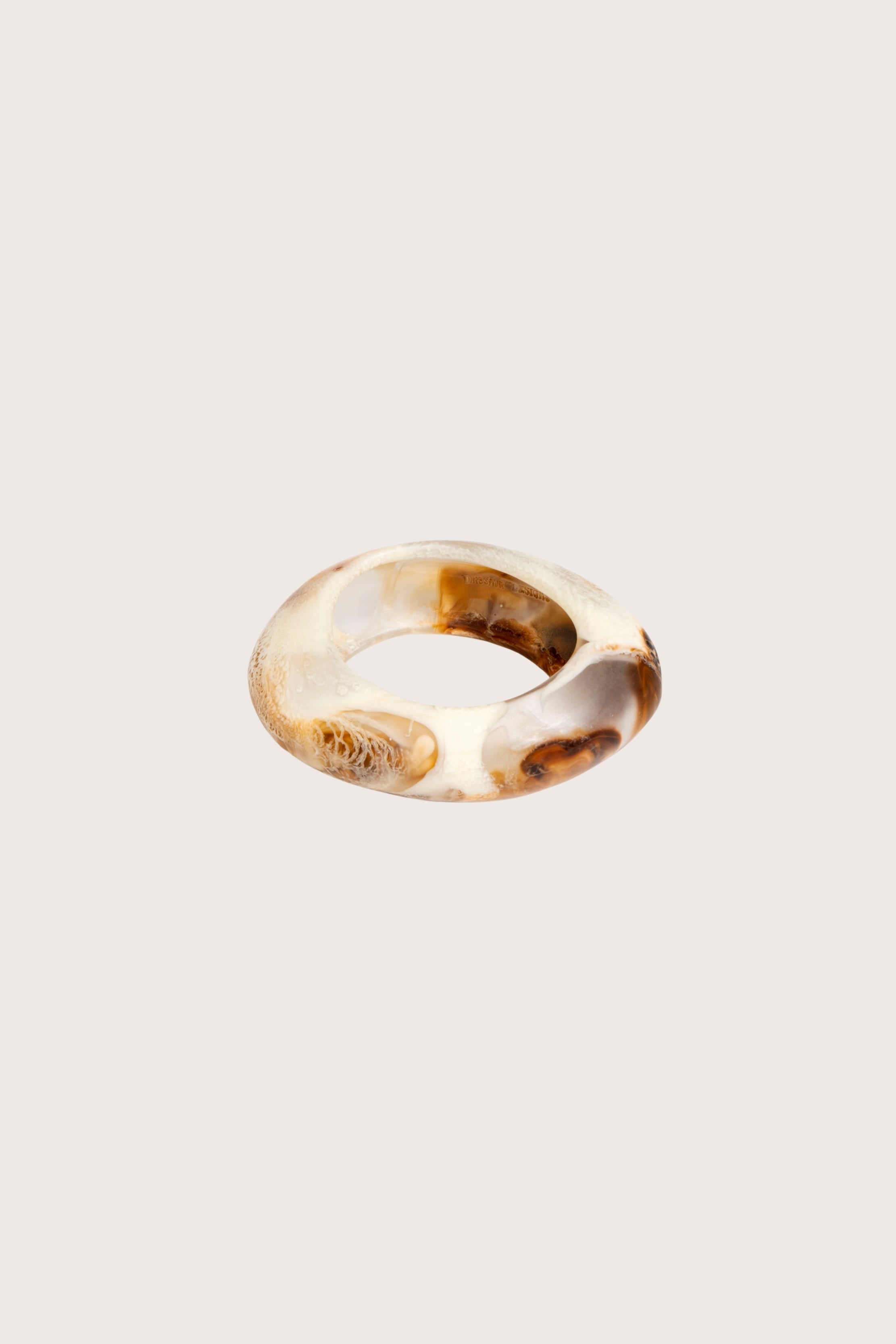 Medium Rock Bangle in Light Horn