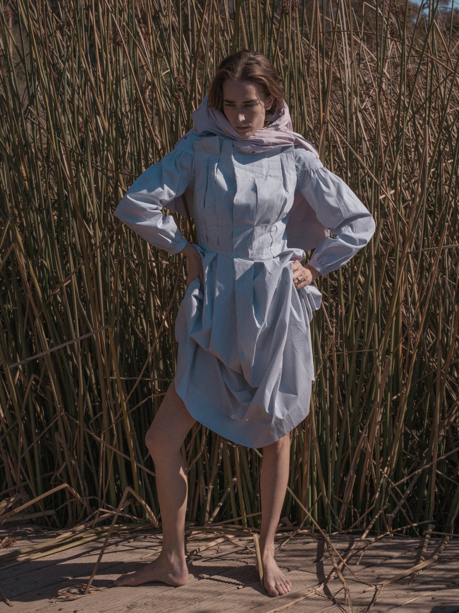 Nara Dress in Admiral Navy Stripe