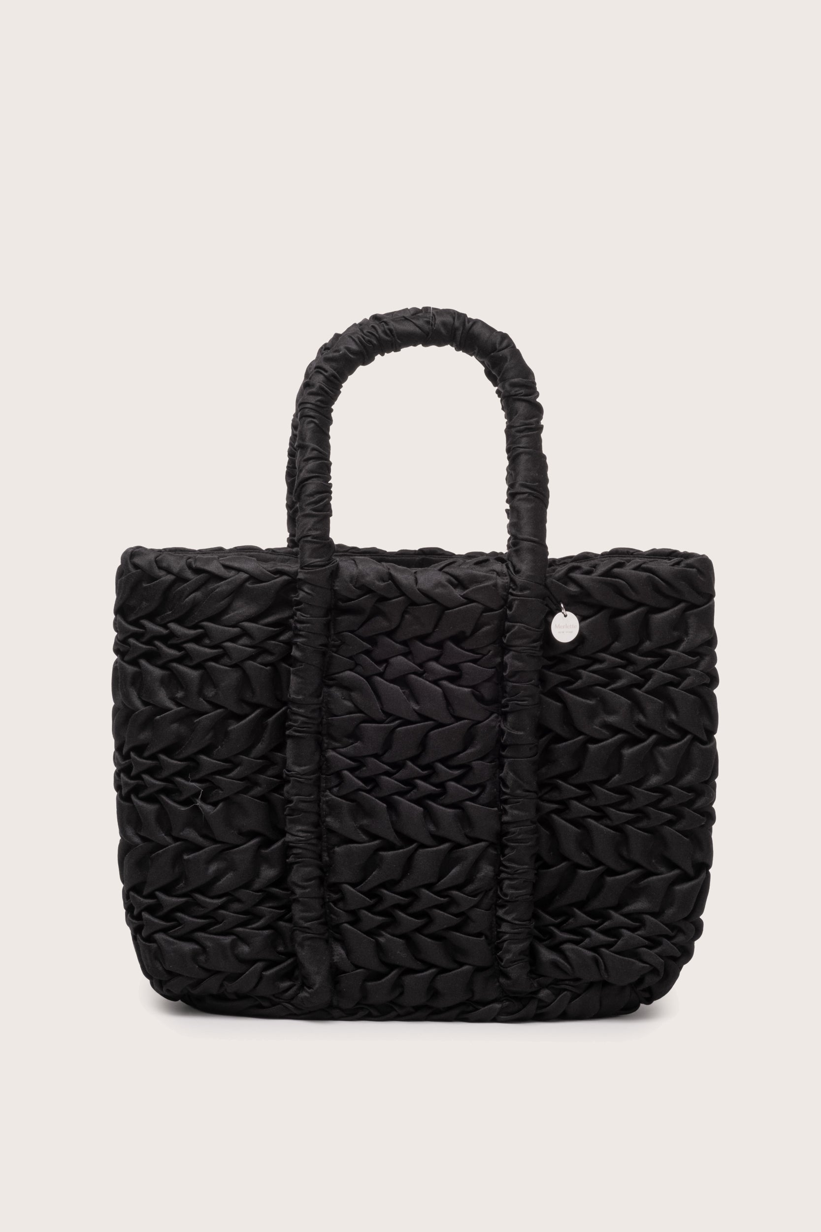 braided leather backpack zara Merlette Asha Mini Cotton Silk Bag in Black