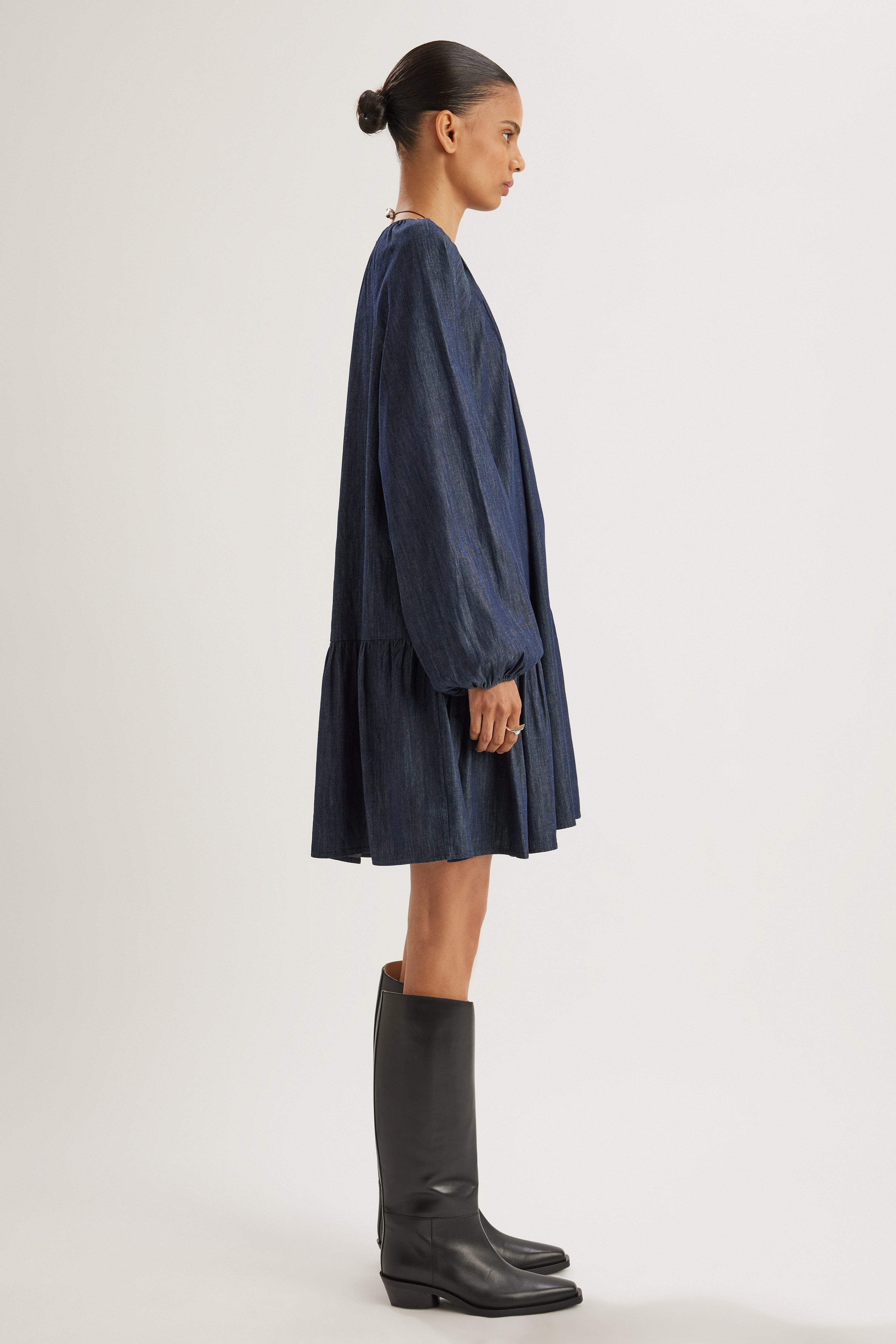 Seymour Dress in Dark Denim