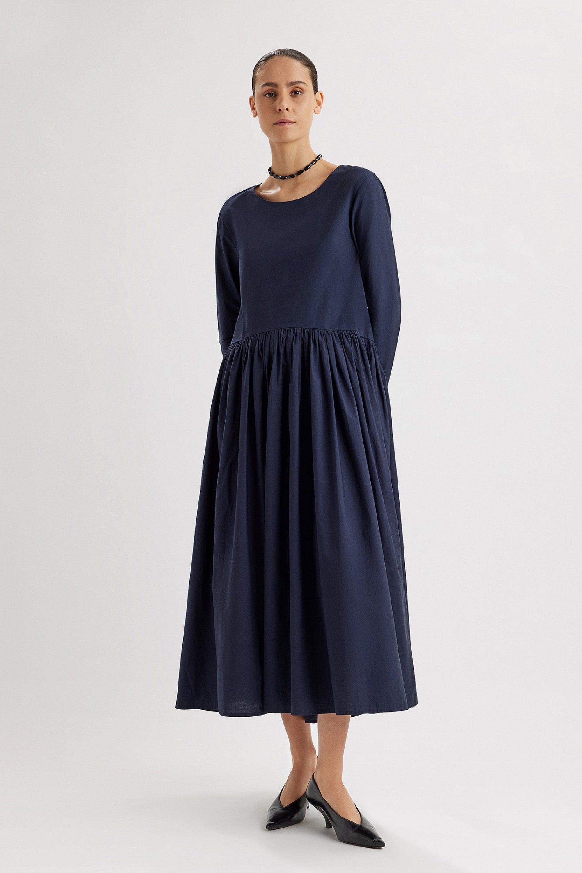 Chaouen Dress in Navy | Merlette