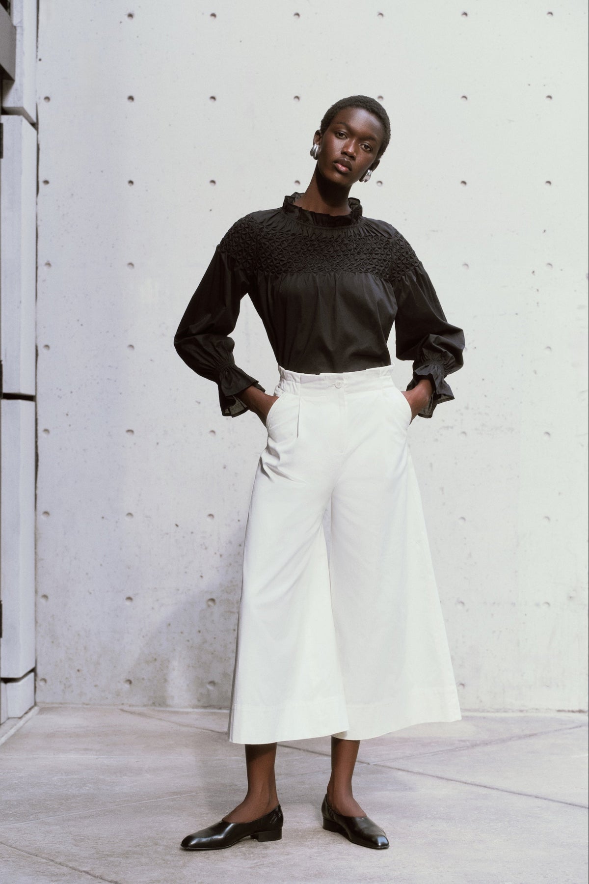 Sargent Embroidered Pant in Ivory
