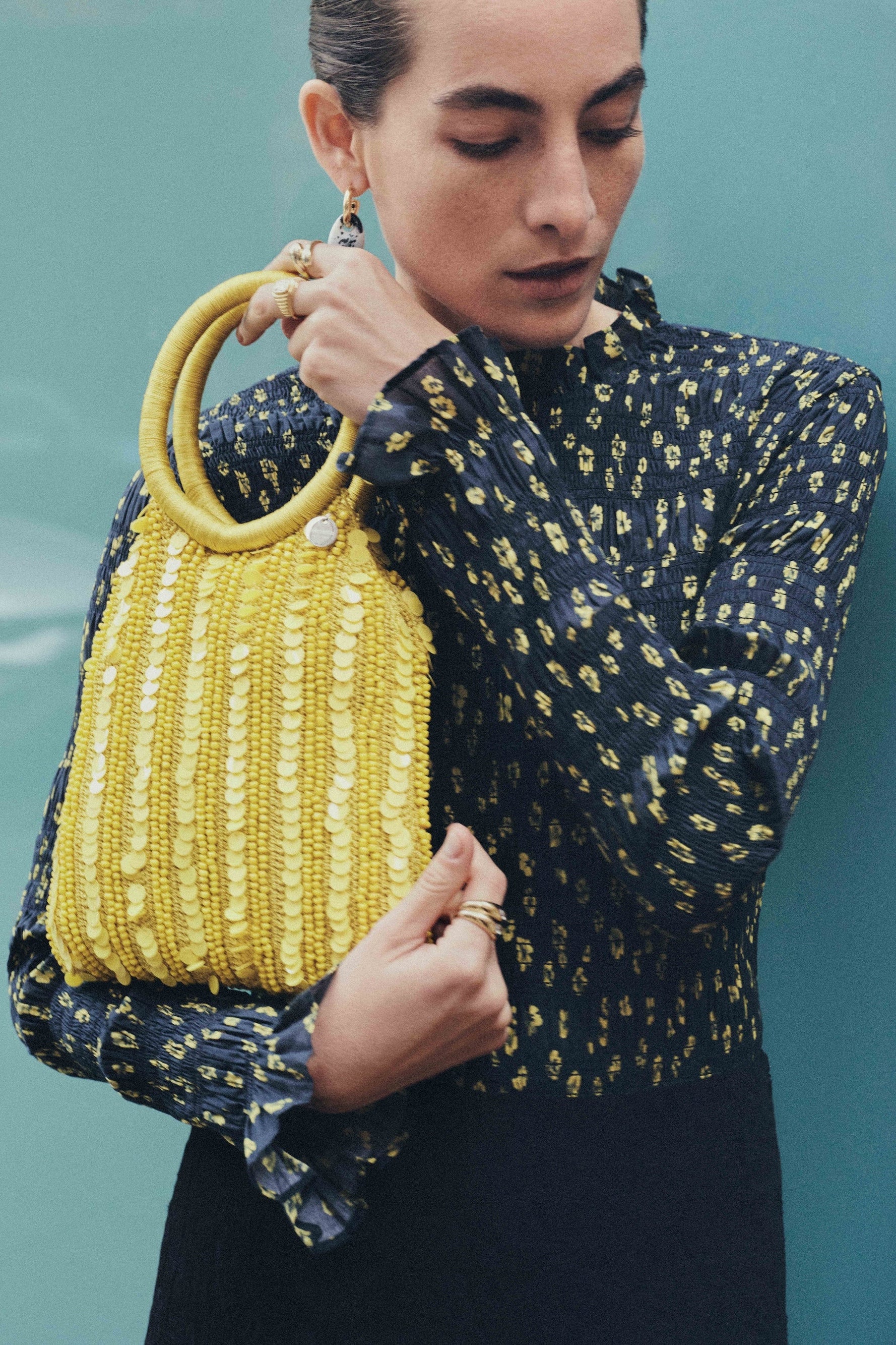 Maris Embellished Bag in Lemon
