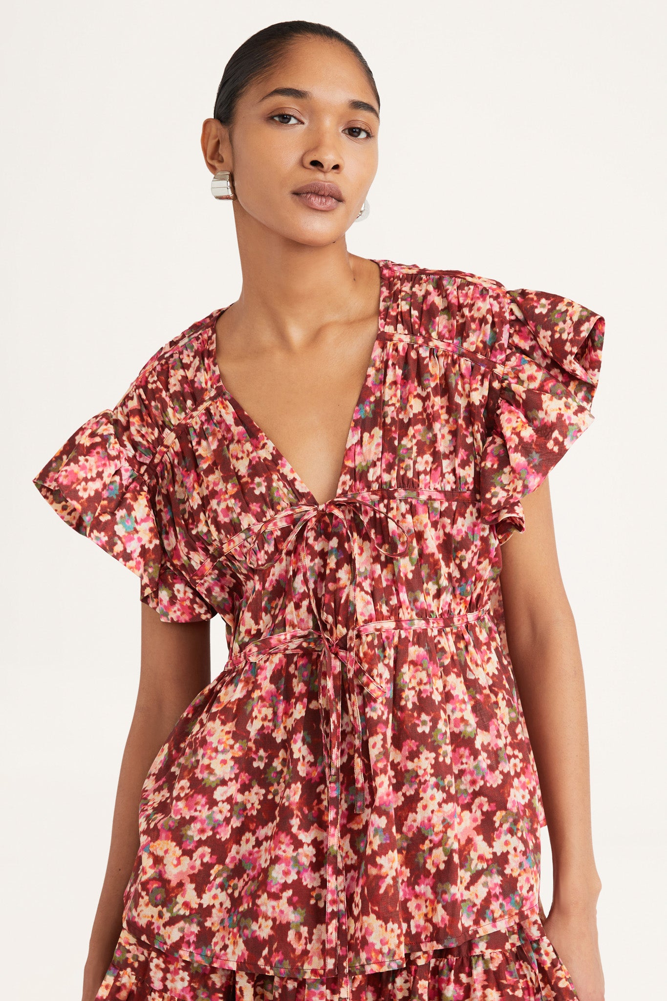 Mesa Top in Terracotta Floral Print