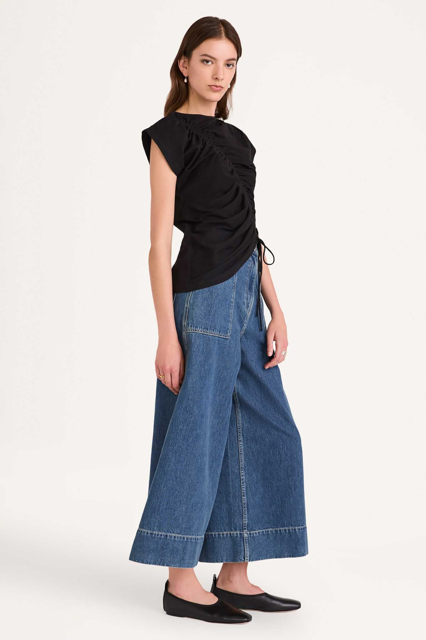 Reverie Jersey Top in Black