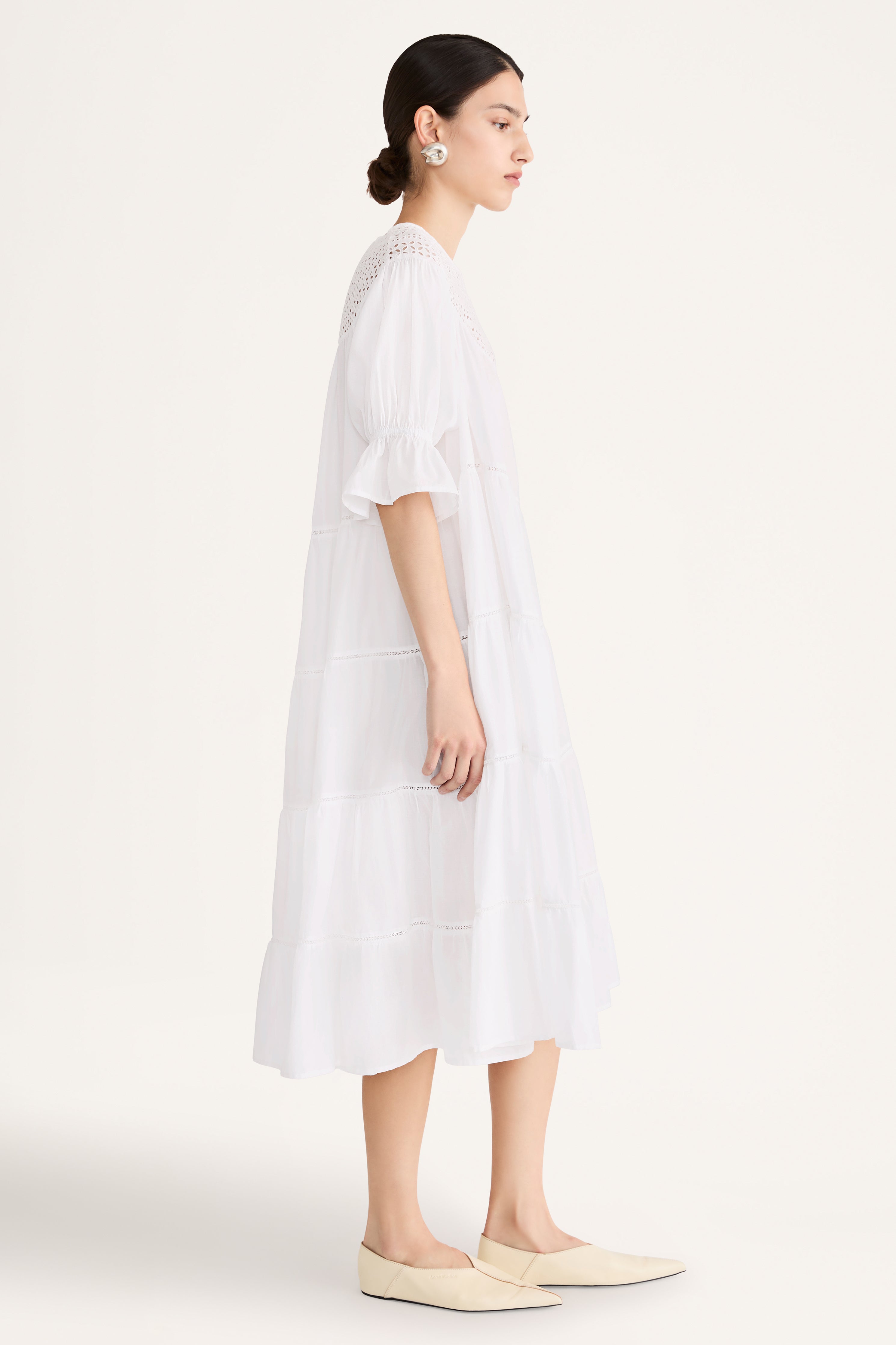 Paradis Eyelet Dress in White