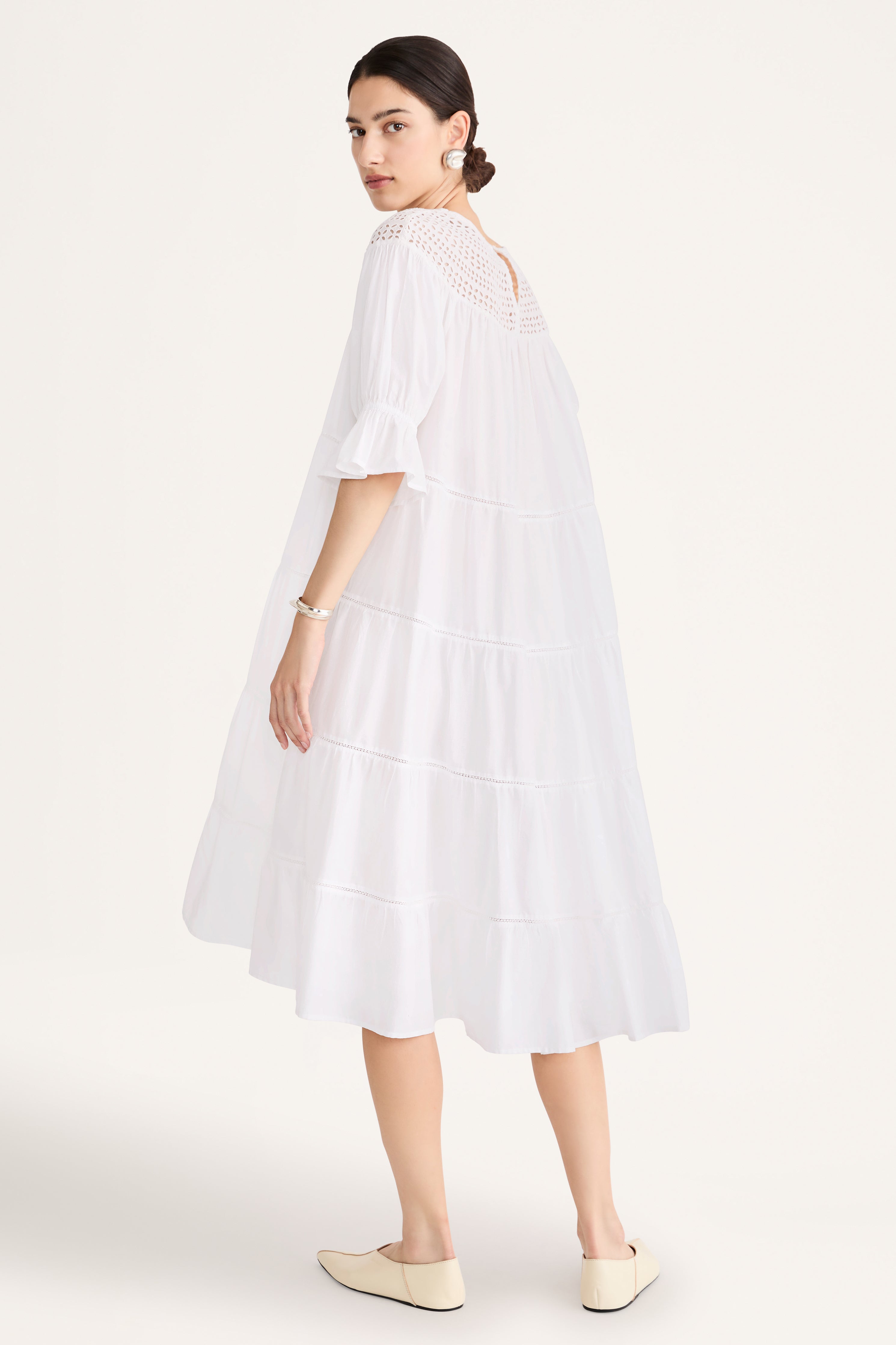 Paradis Eyelet Dress in White