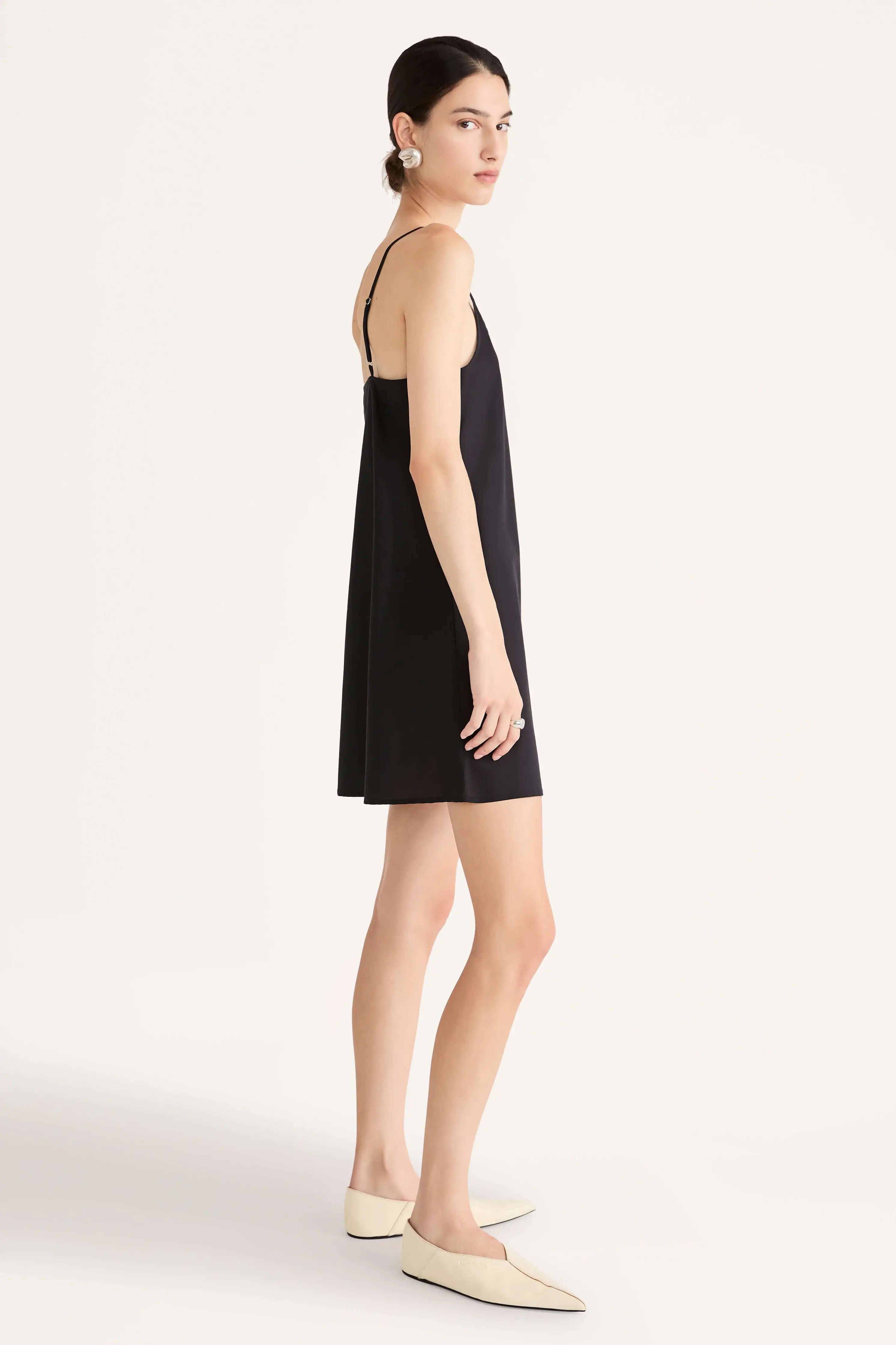 Short Slip Dress in Black