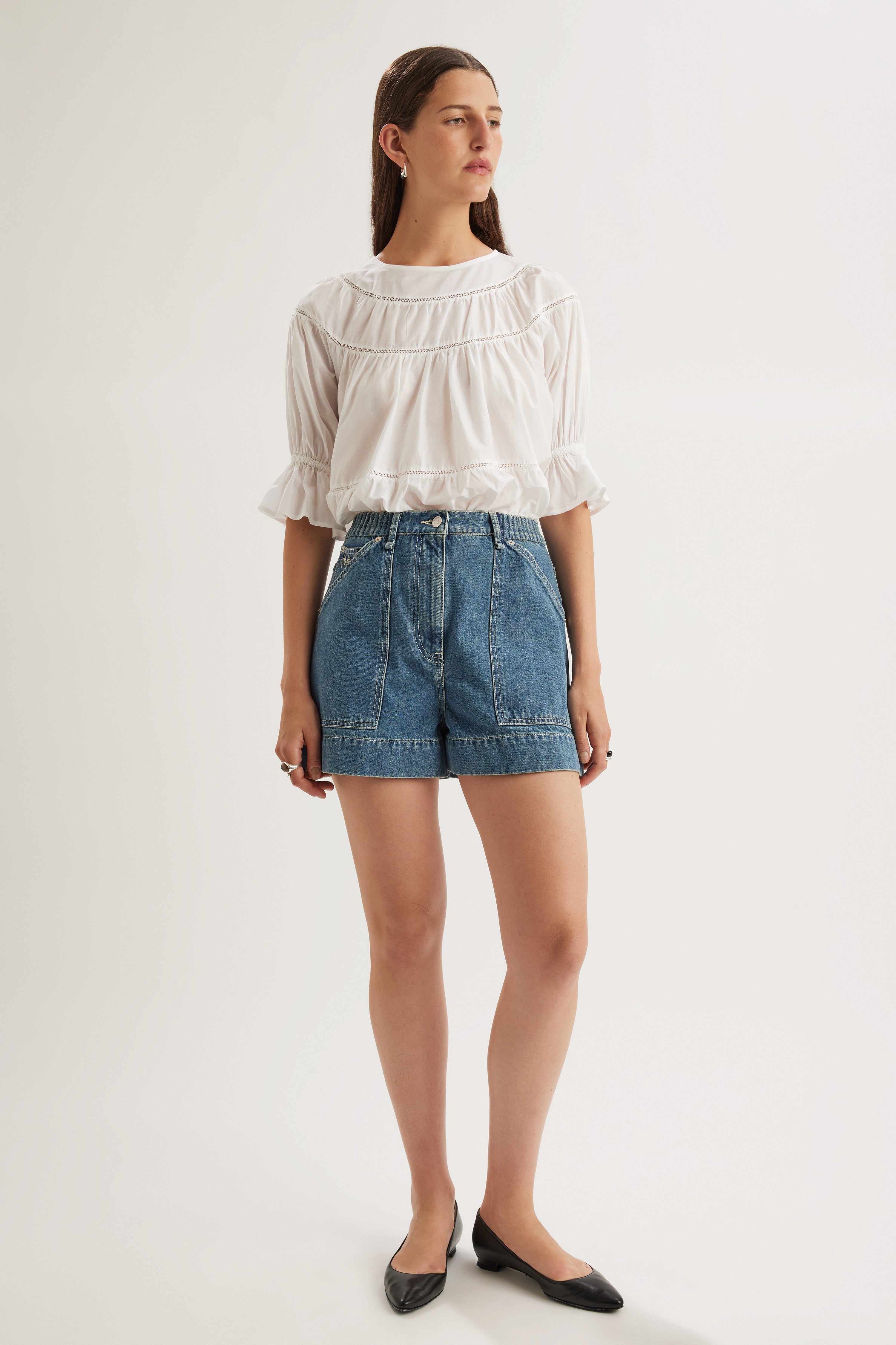 Pollock Denim Short in Mid-Blue Wash