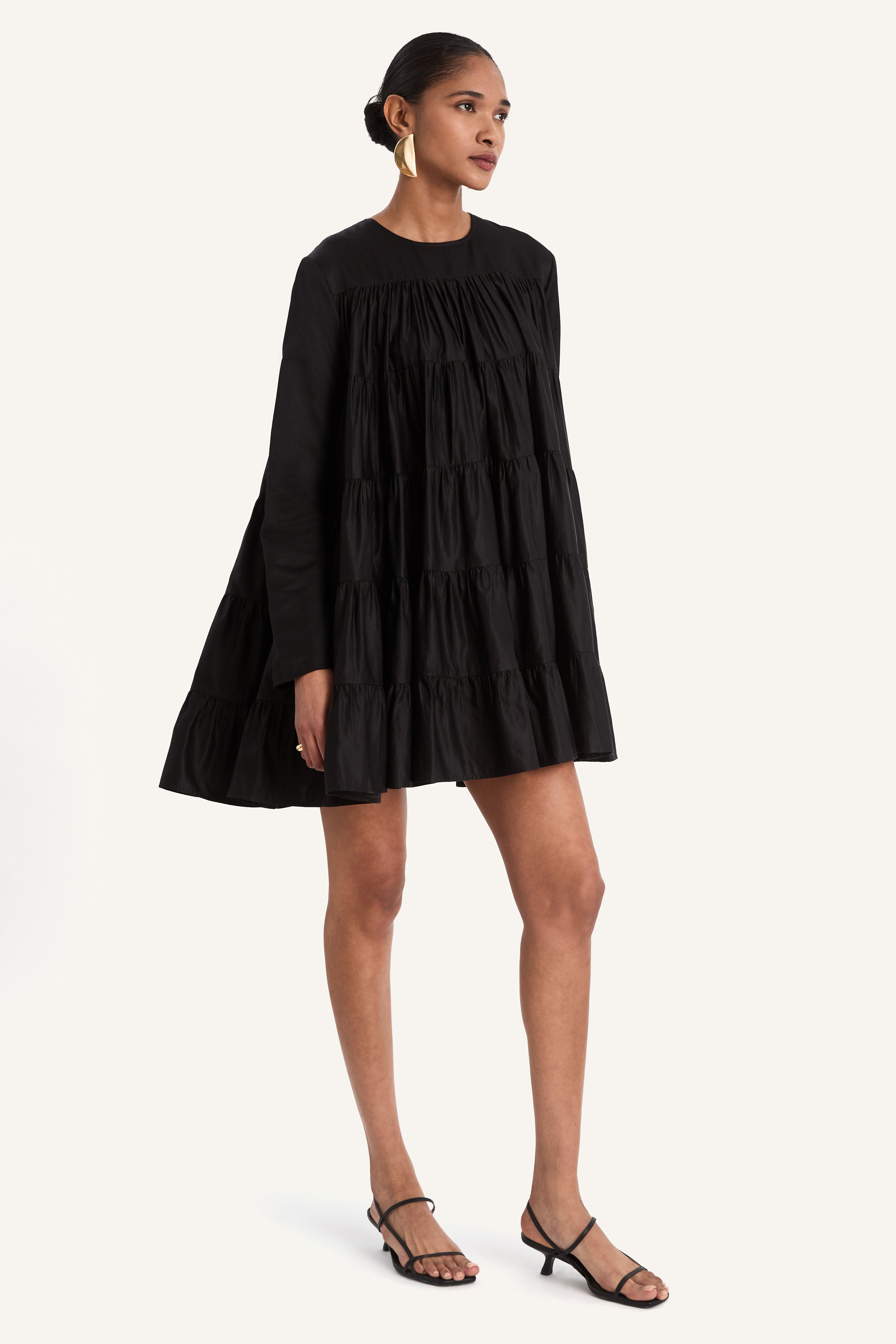 Soliman Cotton Silk Dress in Black