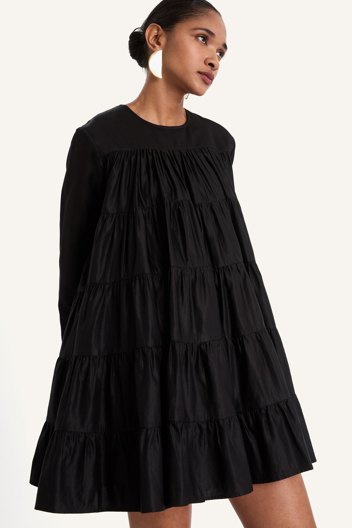 Soliman Cotton Silk Dress in Black – Merlette