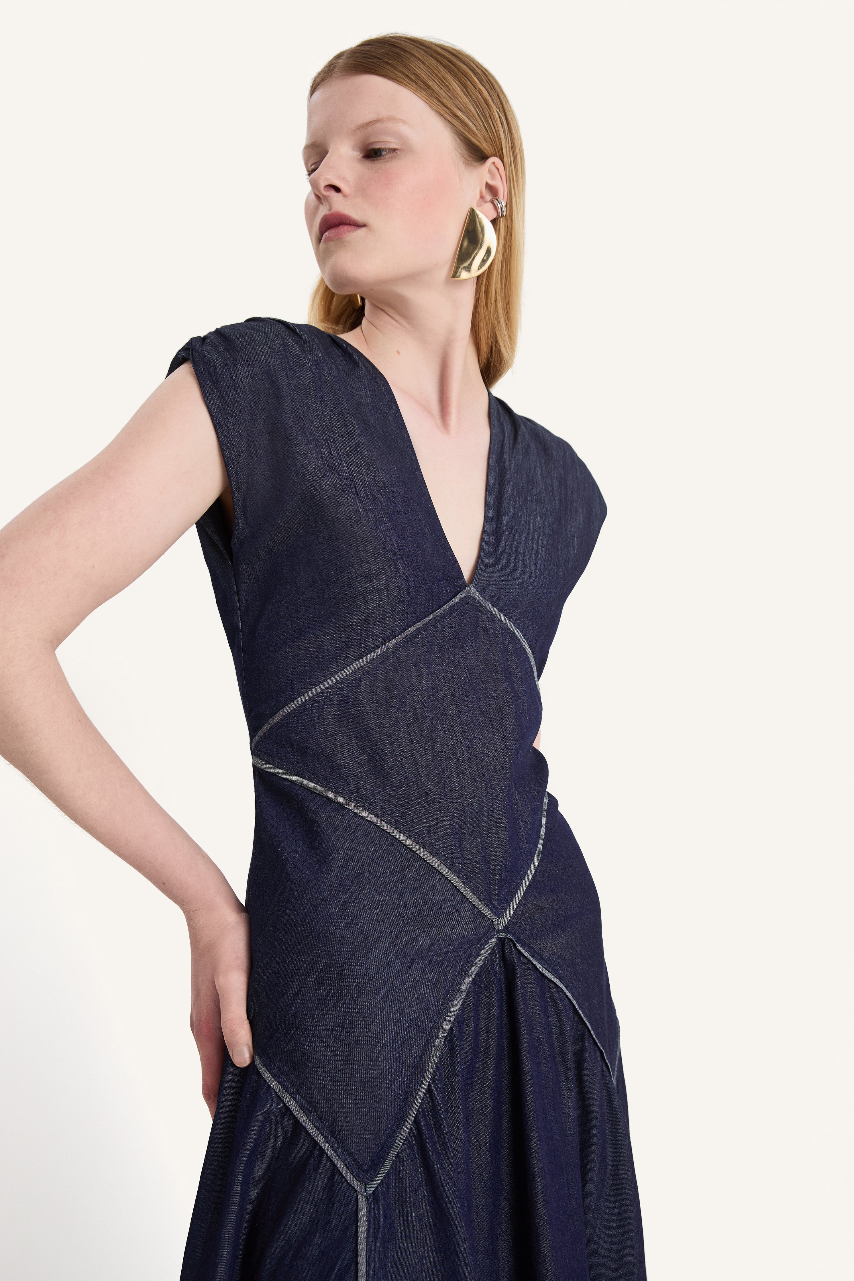 Skane Dress in Dark Denim